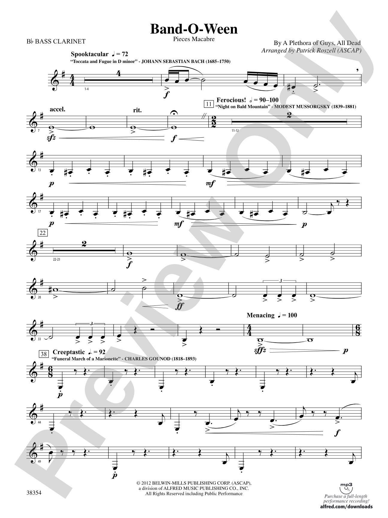 Band-O-Ween: B-flat Bass Clarinet