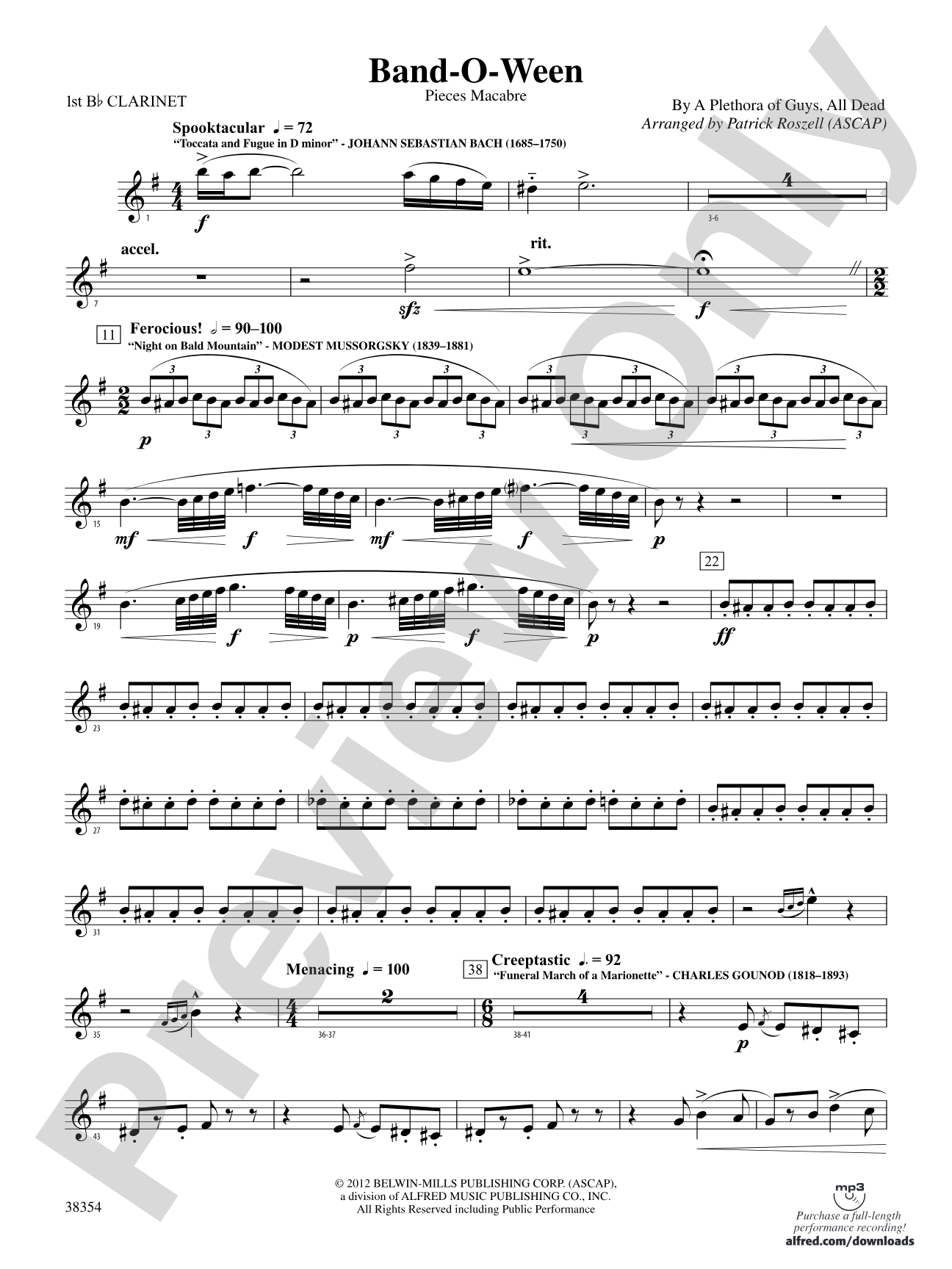 Band-O-Ween: 1st B-flat Clarinet