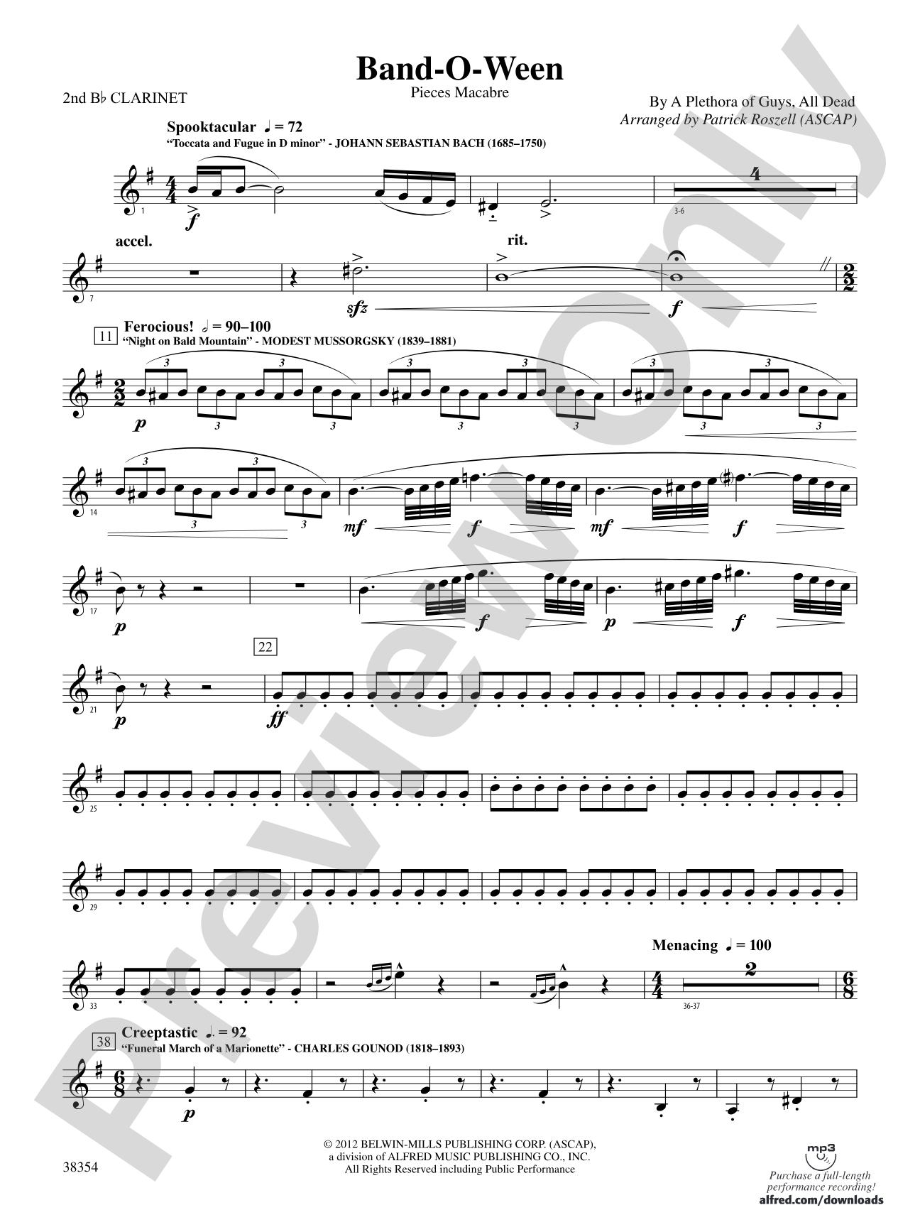 Band-O-Ween: 2nd B-flat Clarinet