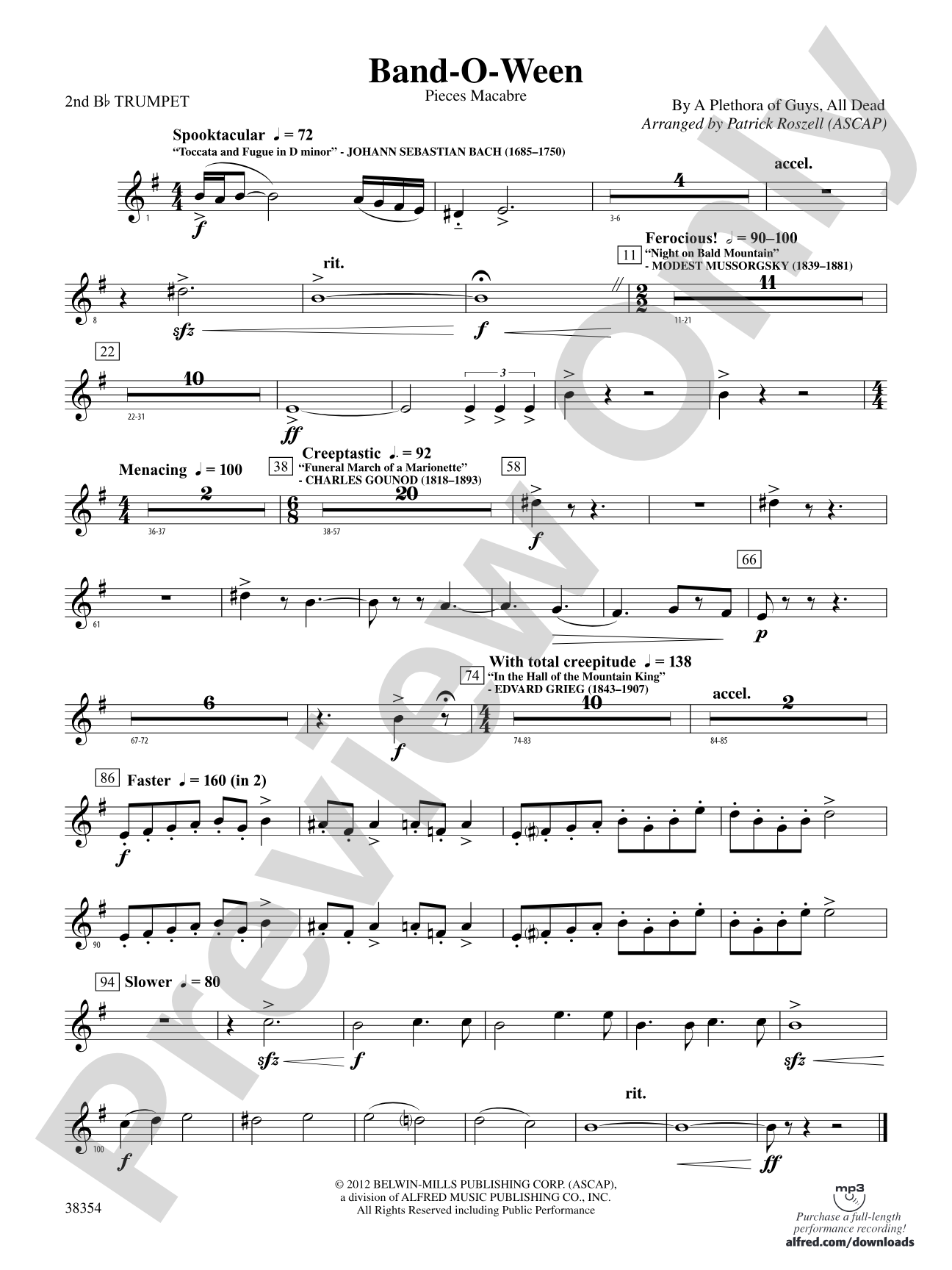 Band-O-Ween: 2nd B-flat Trumpet