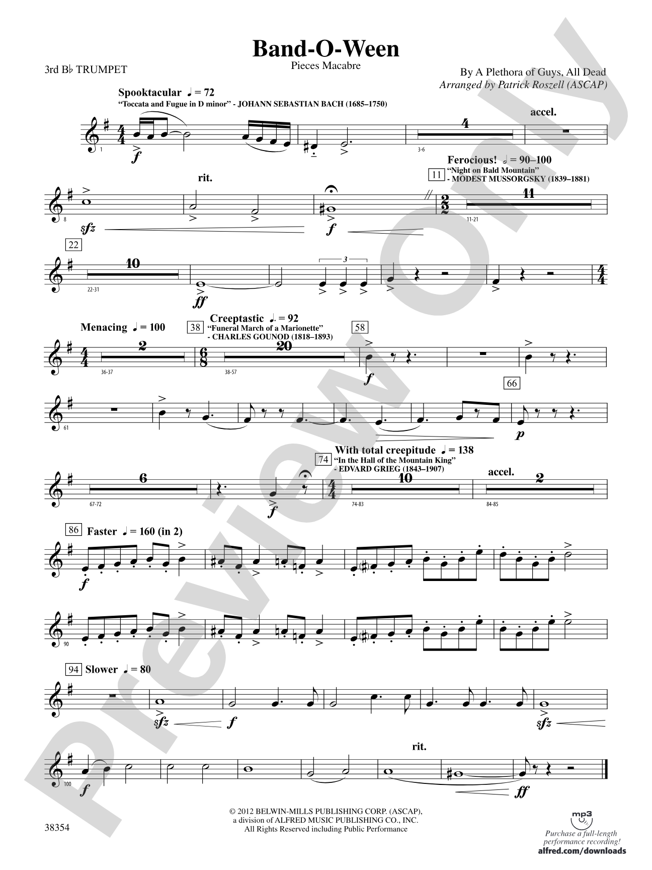 Band-O-Ween: 3rd B-flat Trumpet