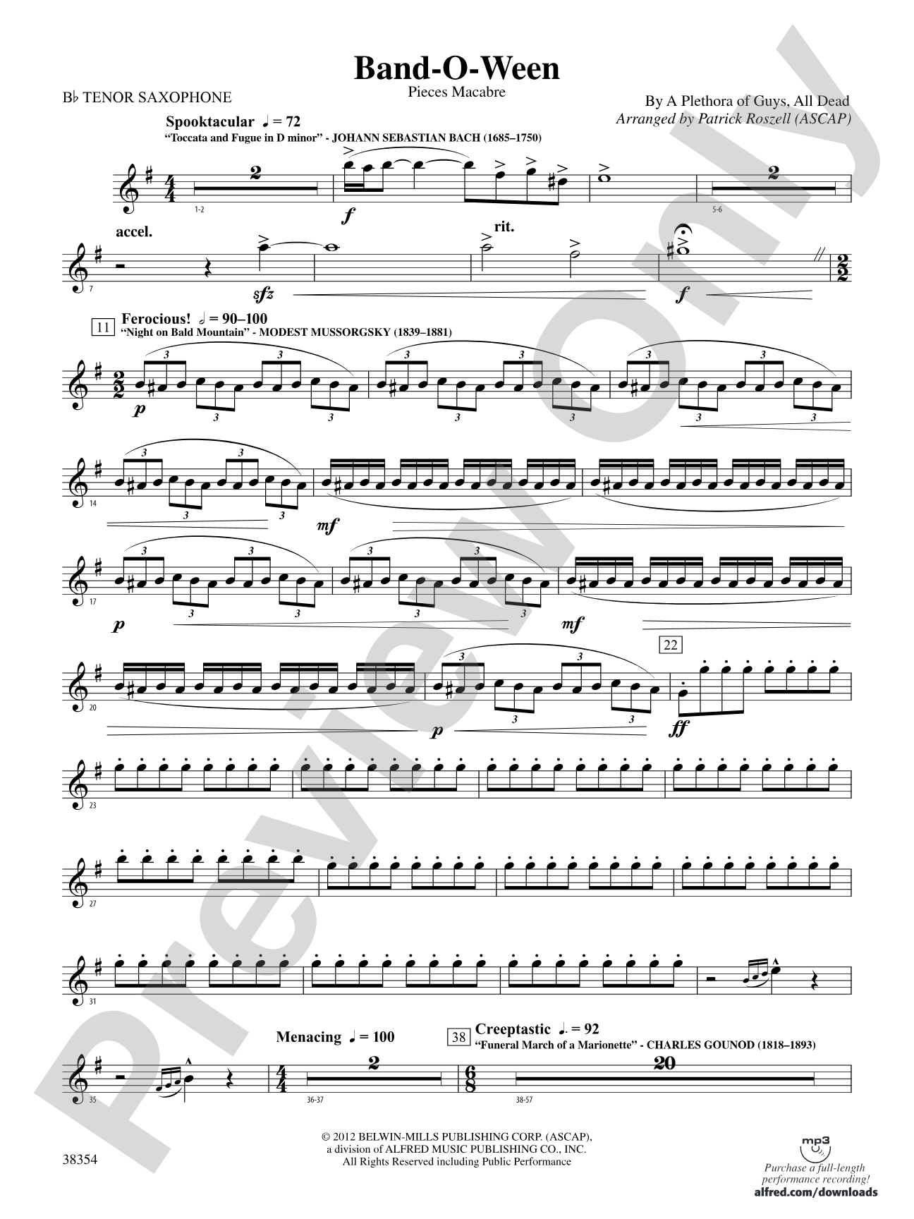 Band-O-Ween: B-flat Tenor Saxophone