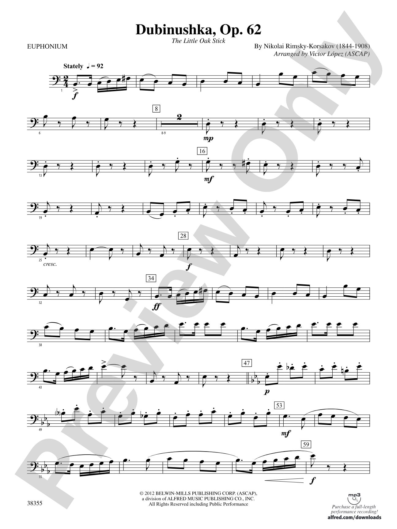 Dubinushka, Op. 62: Baritone B.C.