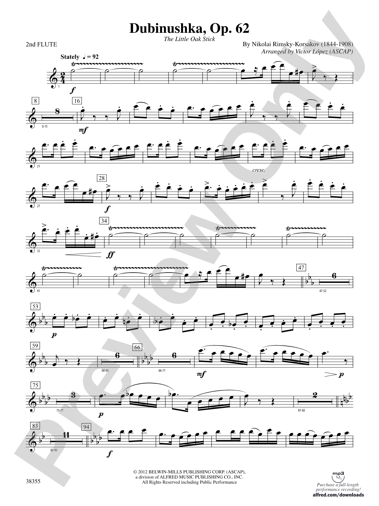 Dubinushka, Op. 62: 2nd Flute