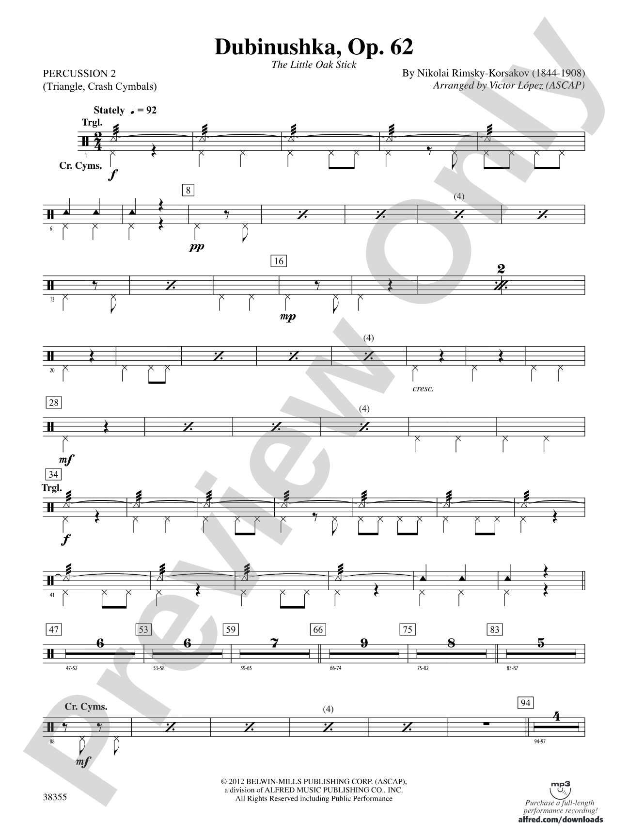 Dubinushka, Op. 62: 2nd Percussion