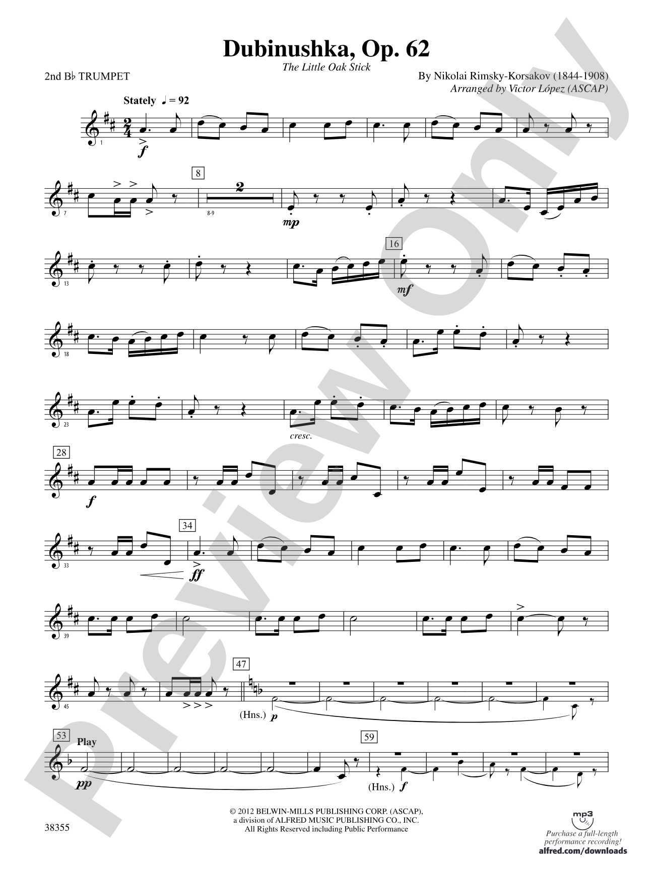 Dubinushka, Op. 62: 2nd B-flat Trumpet
