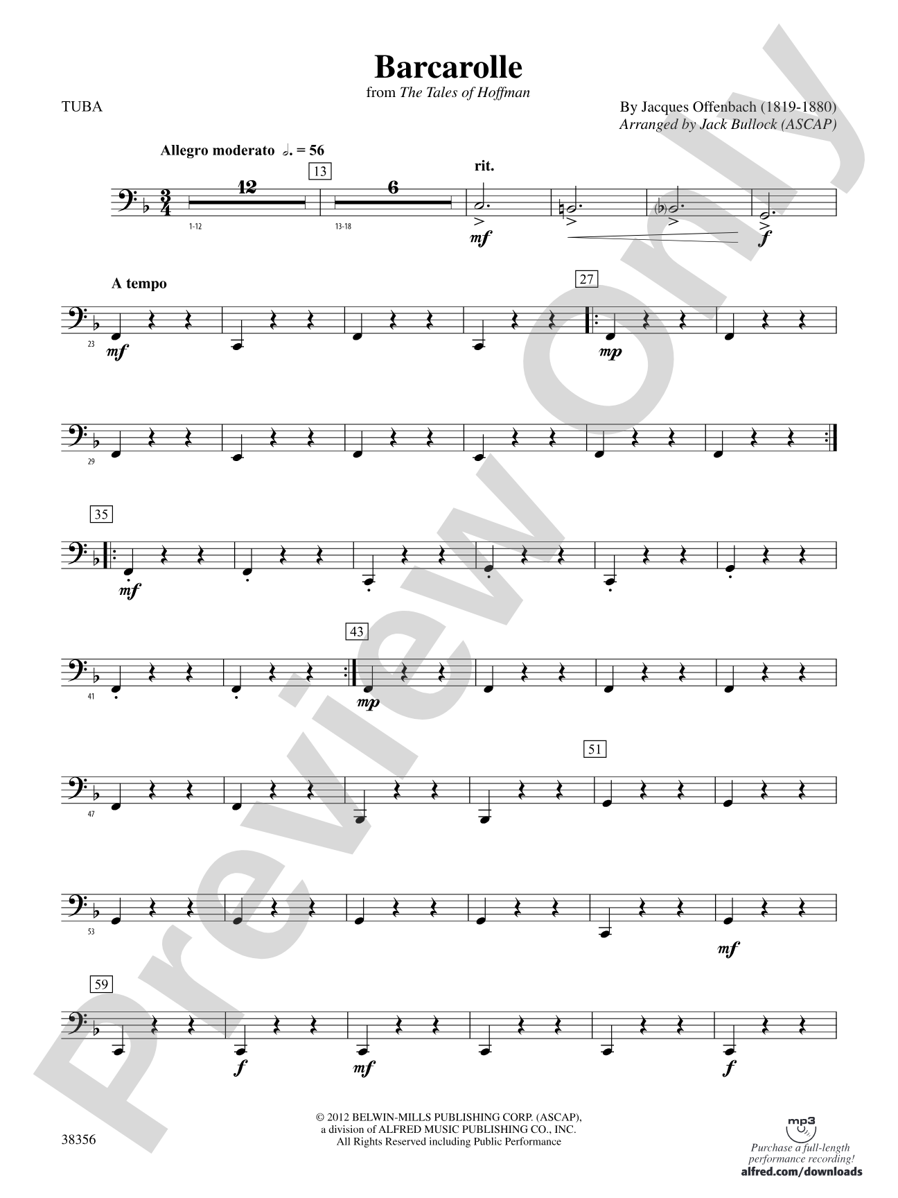 Barcarolle (from The Tales of Hoffman): Tuba