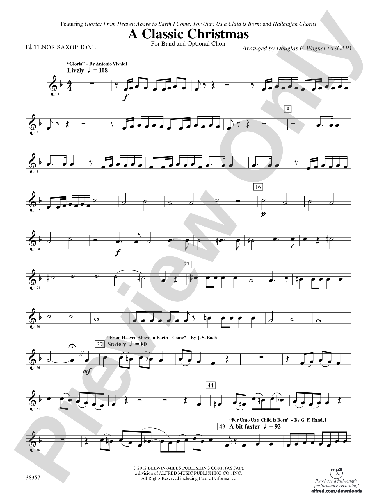 A Classic Christmas: B-flat Tenor Saxophone