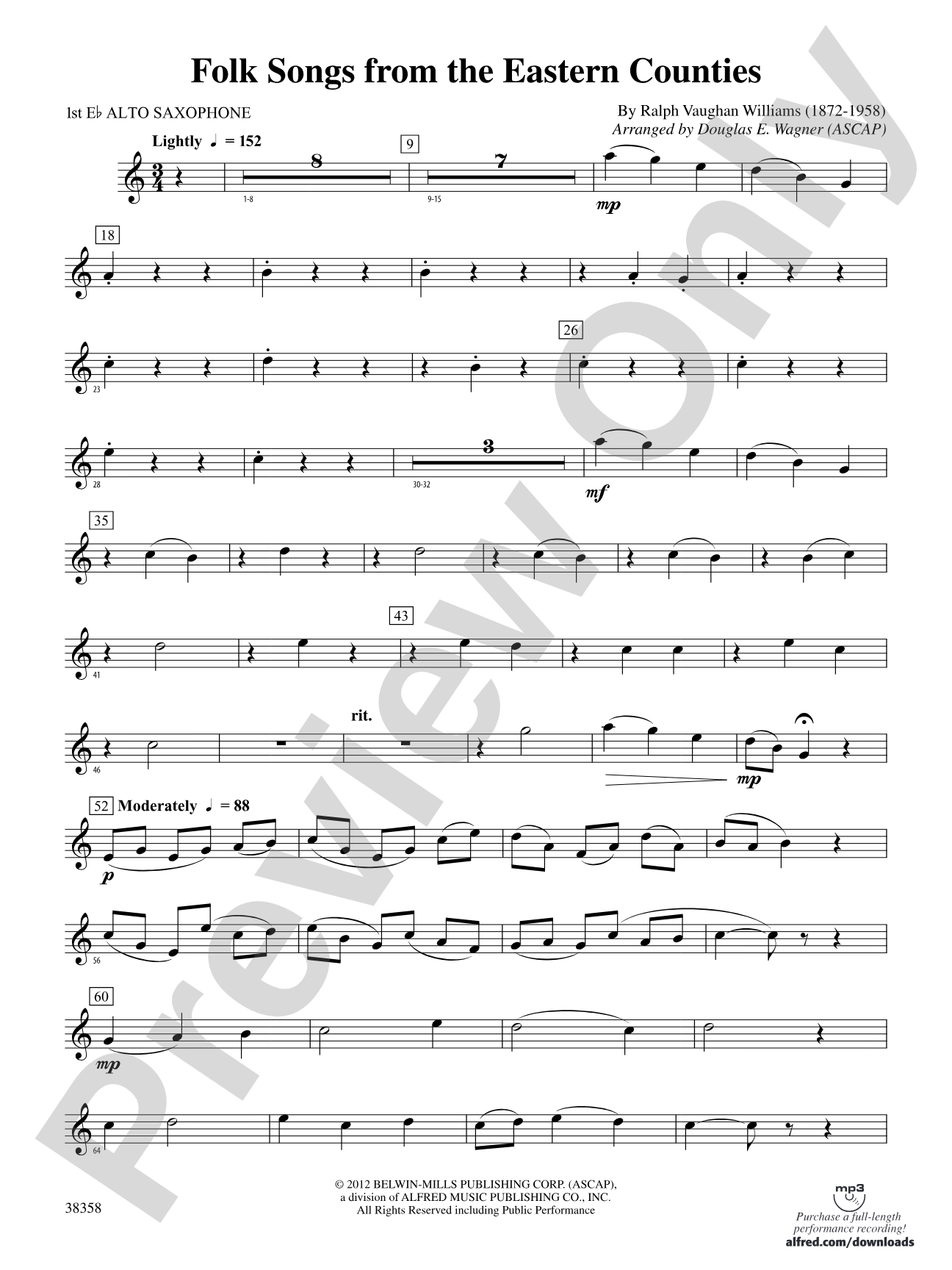 Folksongs from the Eastern Counties: E-flat Alto Saxophone