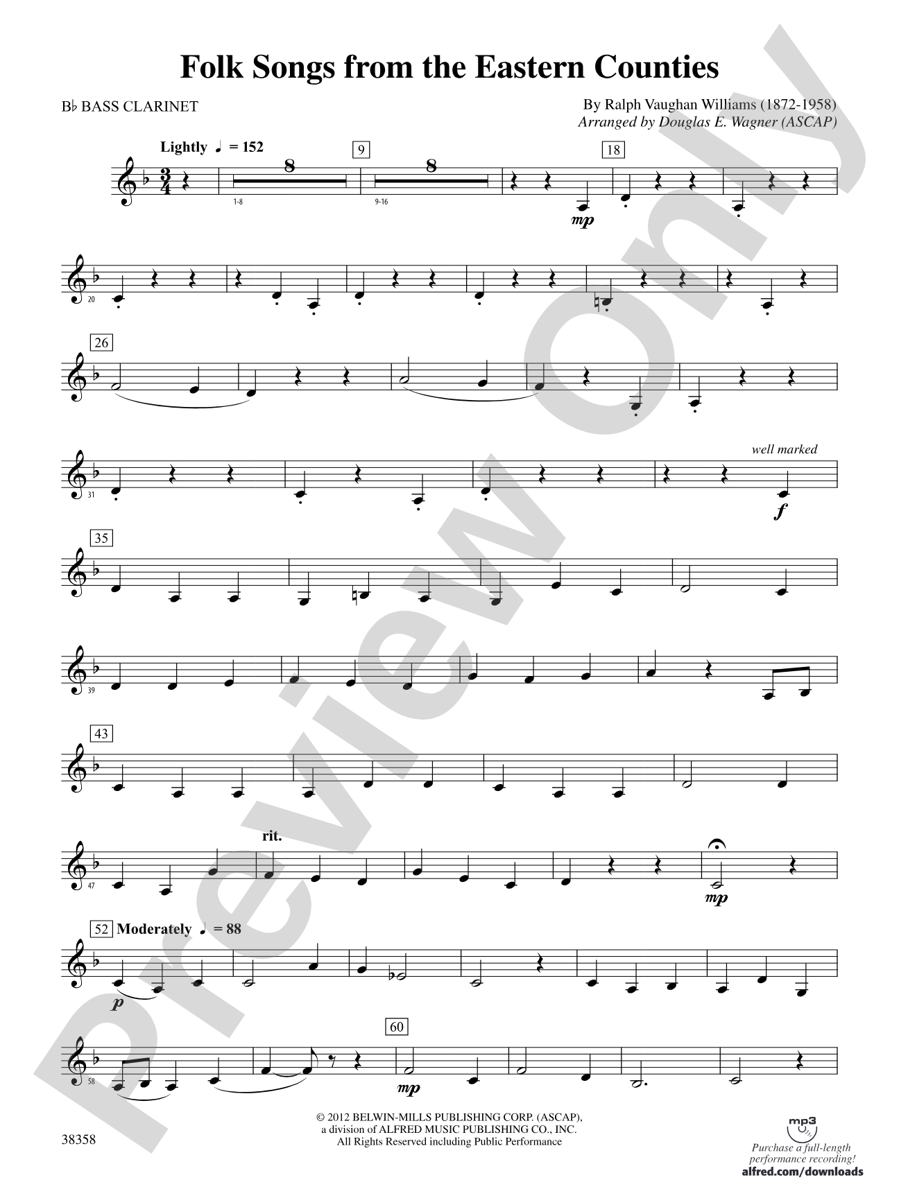Folksongs from the Eastern Counties: B-flat Bass Clarinet