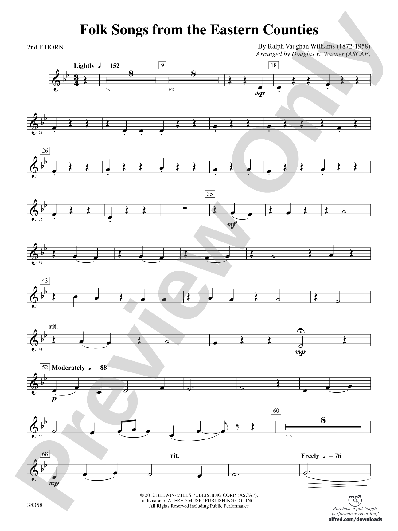 Folksongs from the Eastern Counties: 2nd F Horn