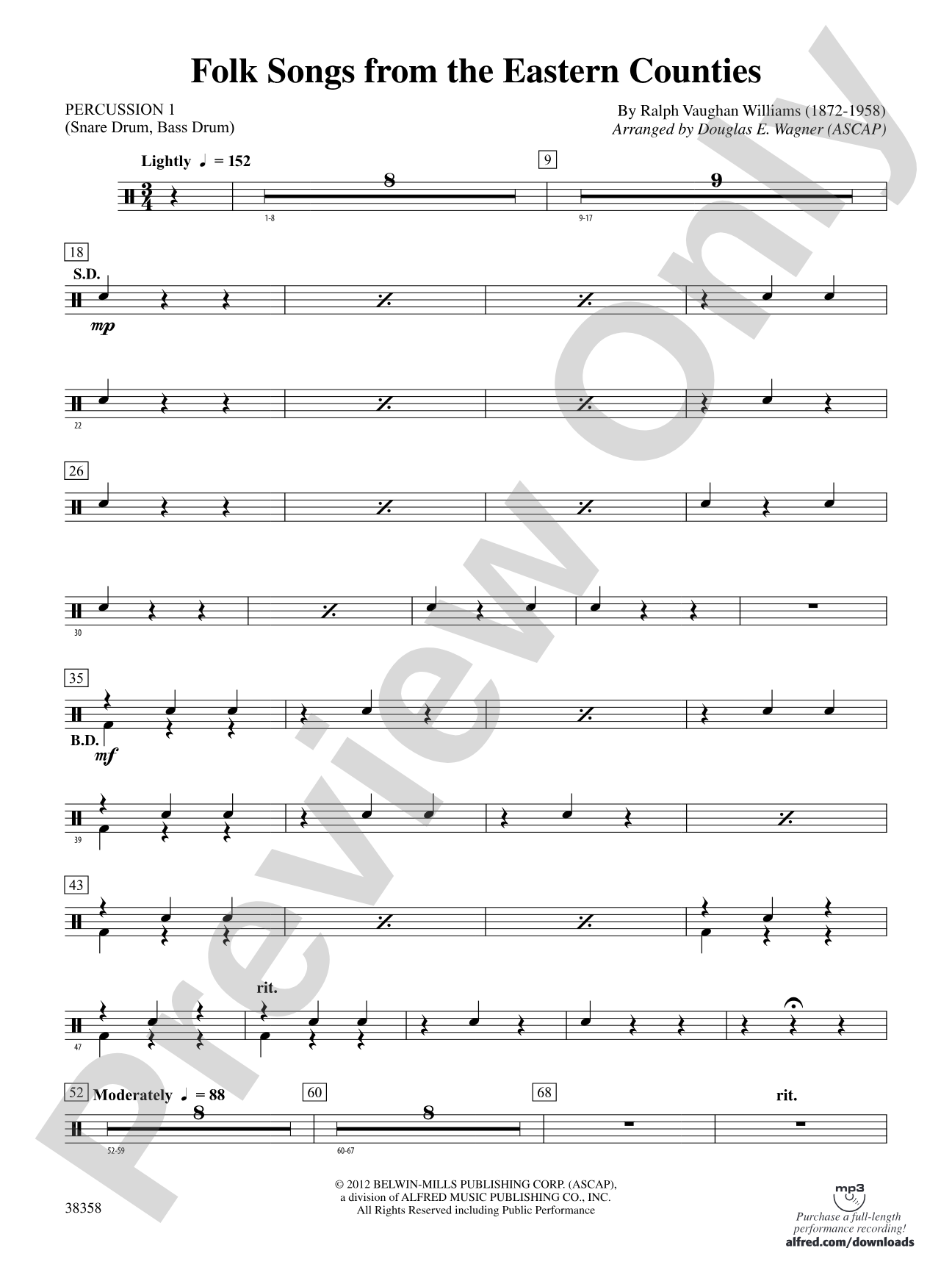 Folksongs from the Eastern Counties: 1st Percussion
