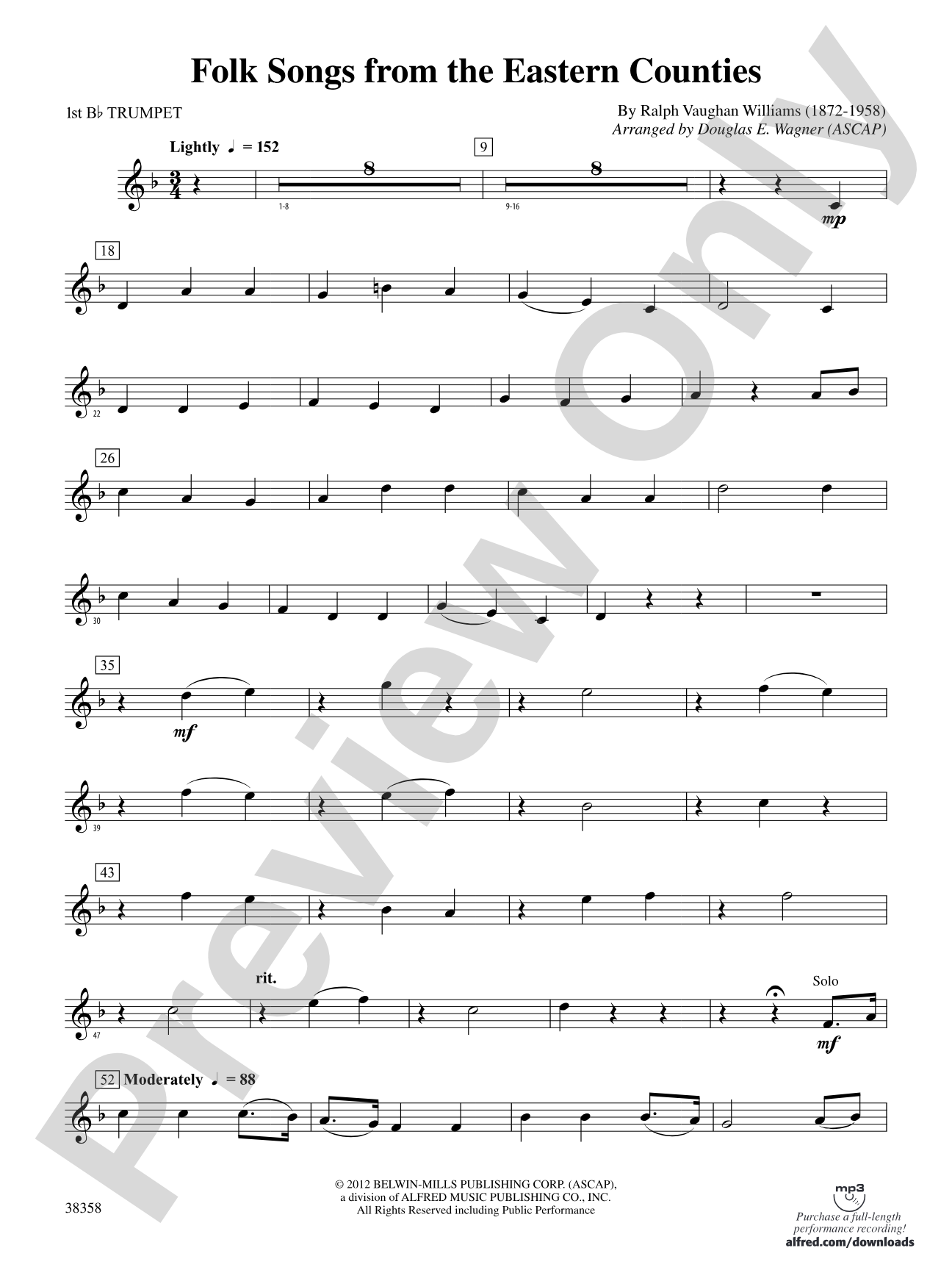 Folksongs from the Eastern Counties: 1st B-flat Trumpet