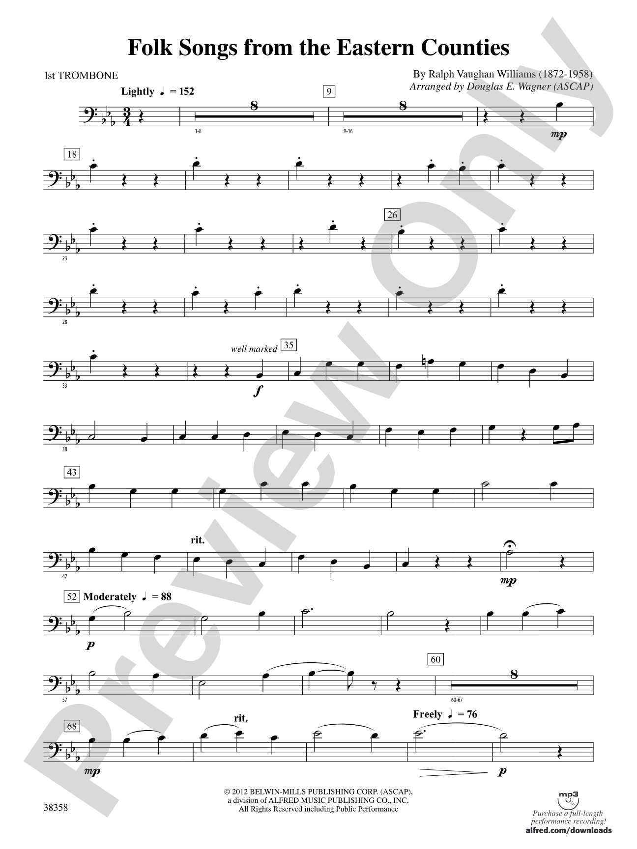 Folksongs from the Eastern Counties: 1st Trombone