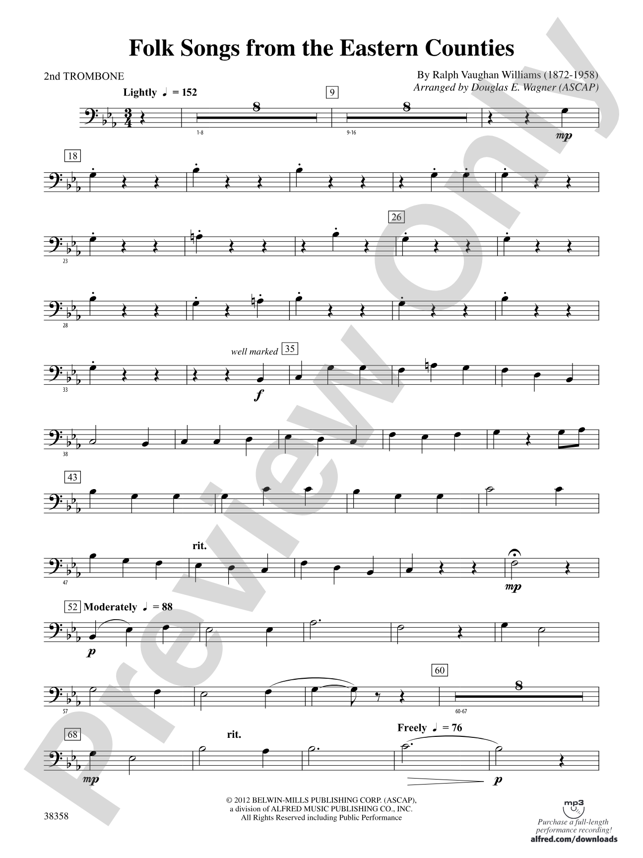 Folksongs from the Eastern Counties: 2nd Trombone