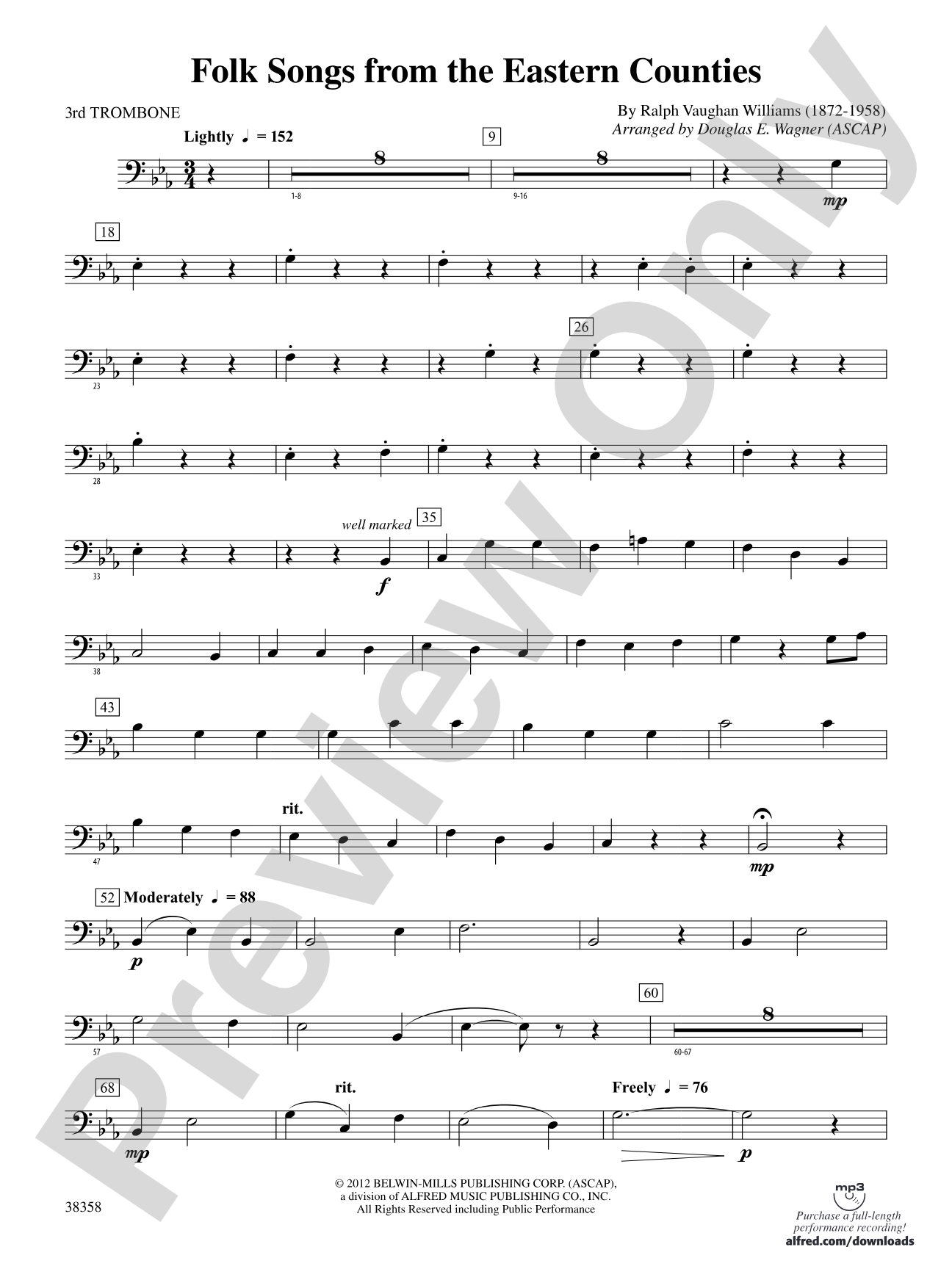 Folksongs from the Eastern Counties: 3rd Trombone