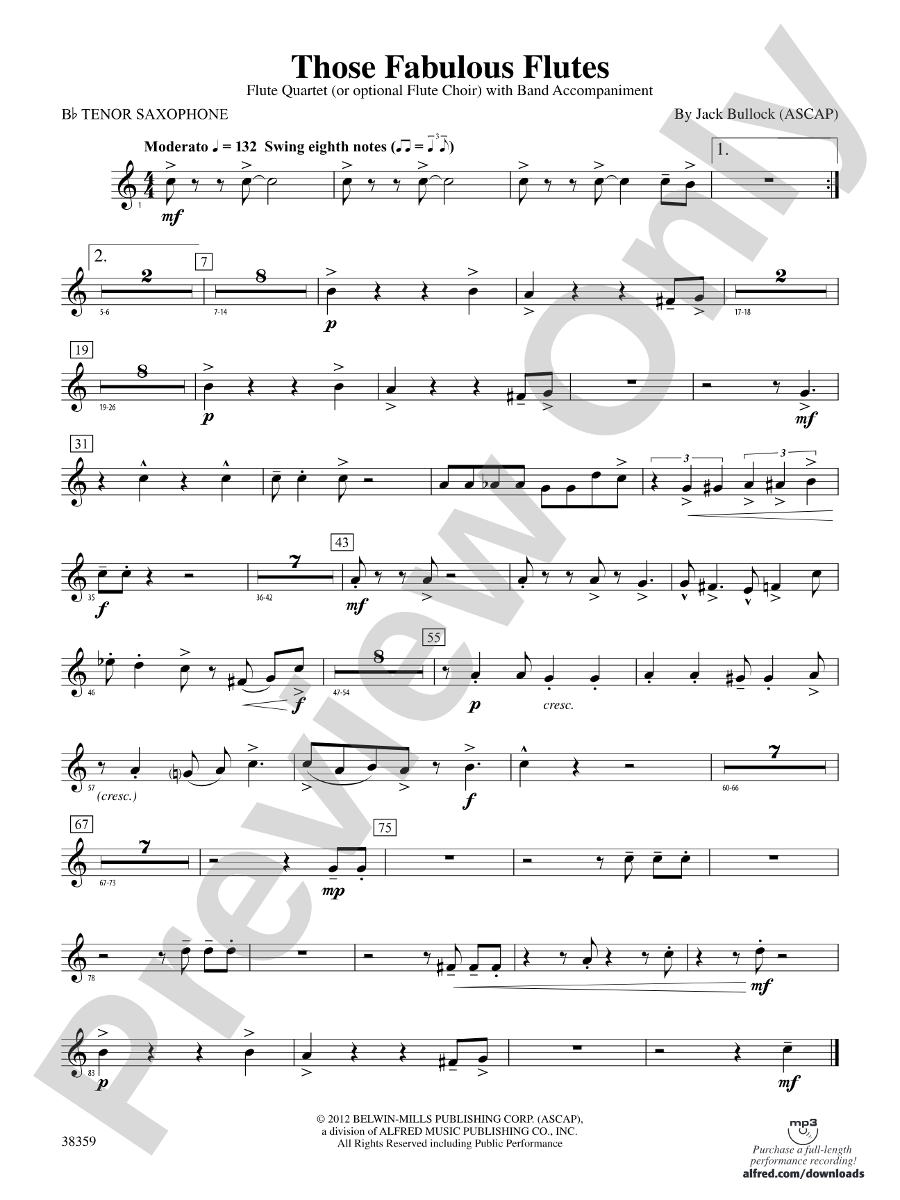 Those Fabulous Flutes: B-flat Tenor Saxophone