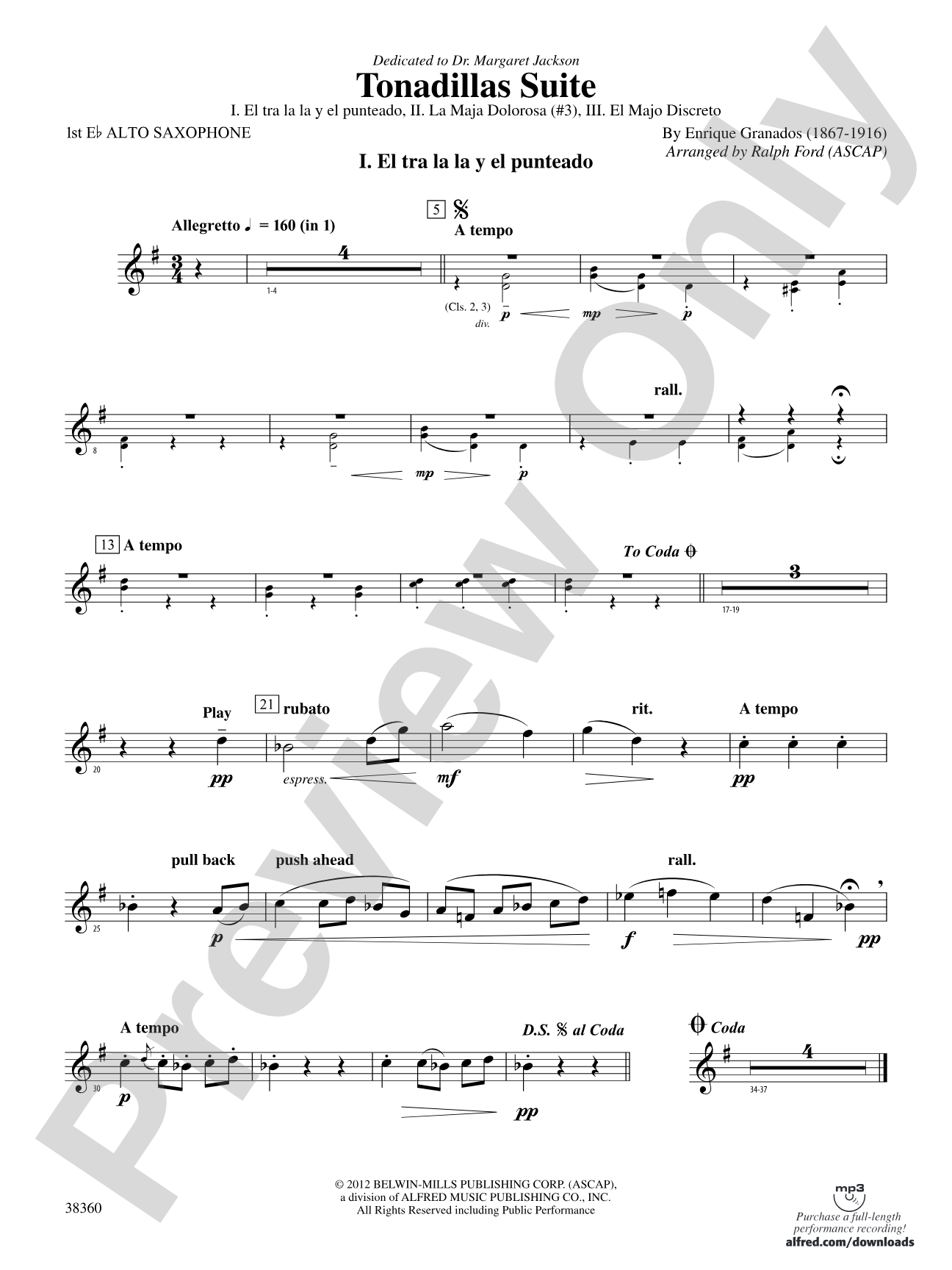 Tonadillas Suite: E-flat Alto Saxophone