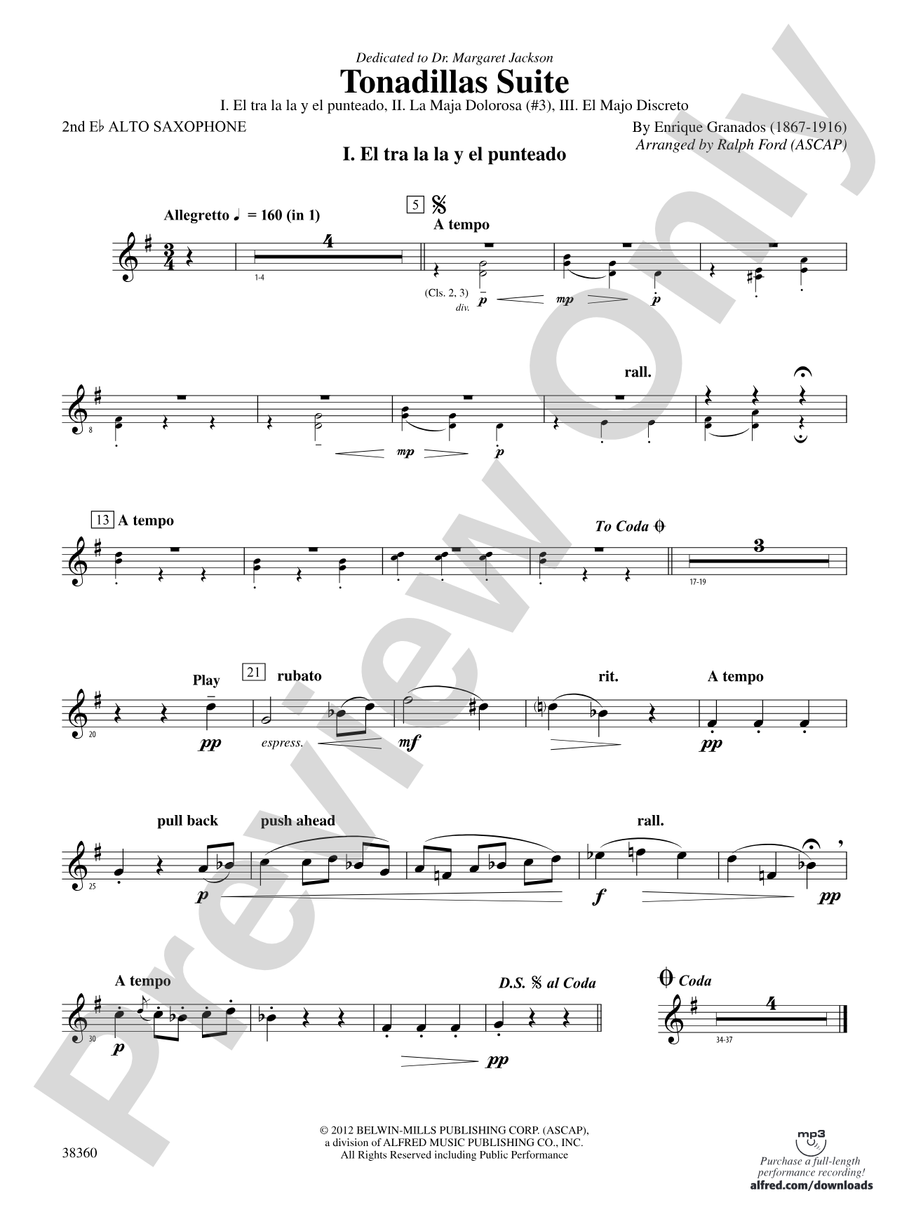Tonadillas Suite: 2nd E-flat Alto Saxophone
