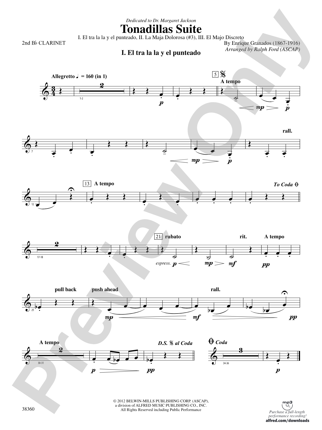 Tonadillas Suite: 2nd B-flat Clarinet