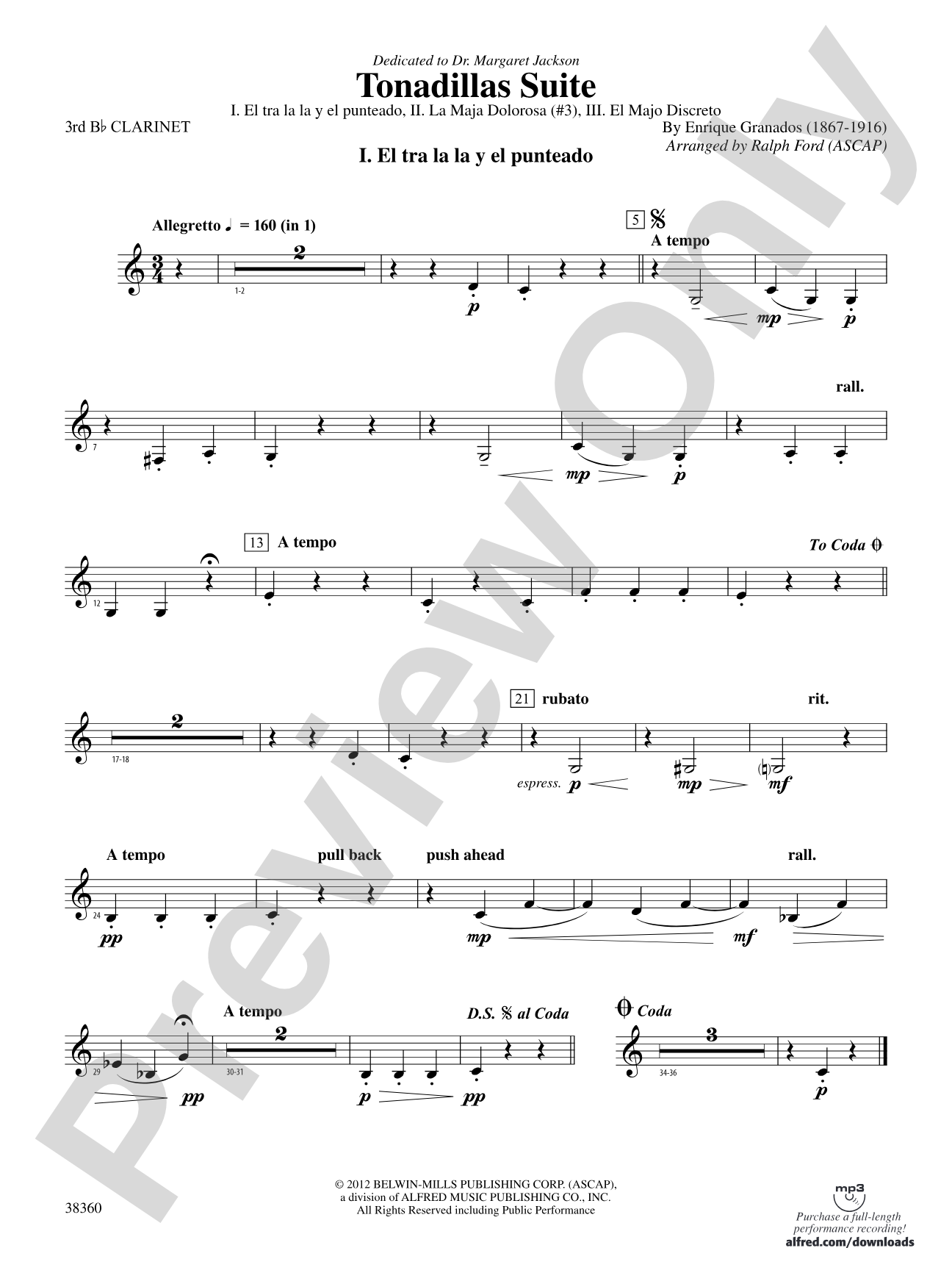 Tonadillas Suite: 3rd B-flat Clarinet