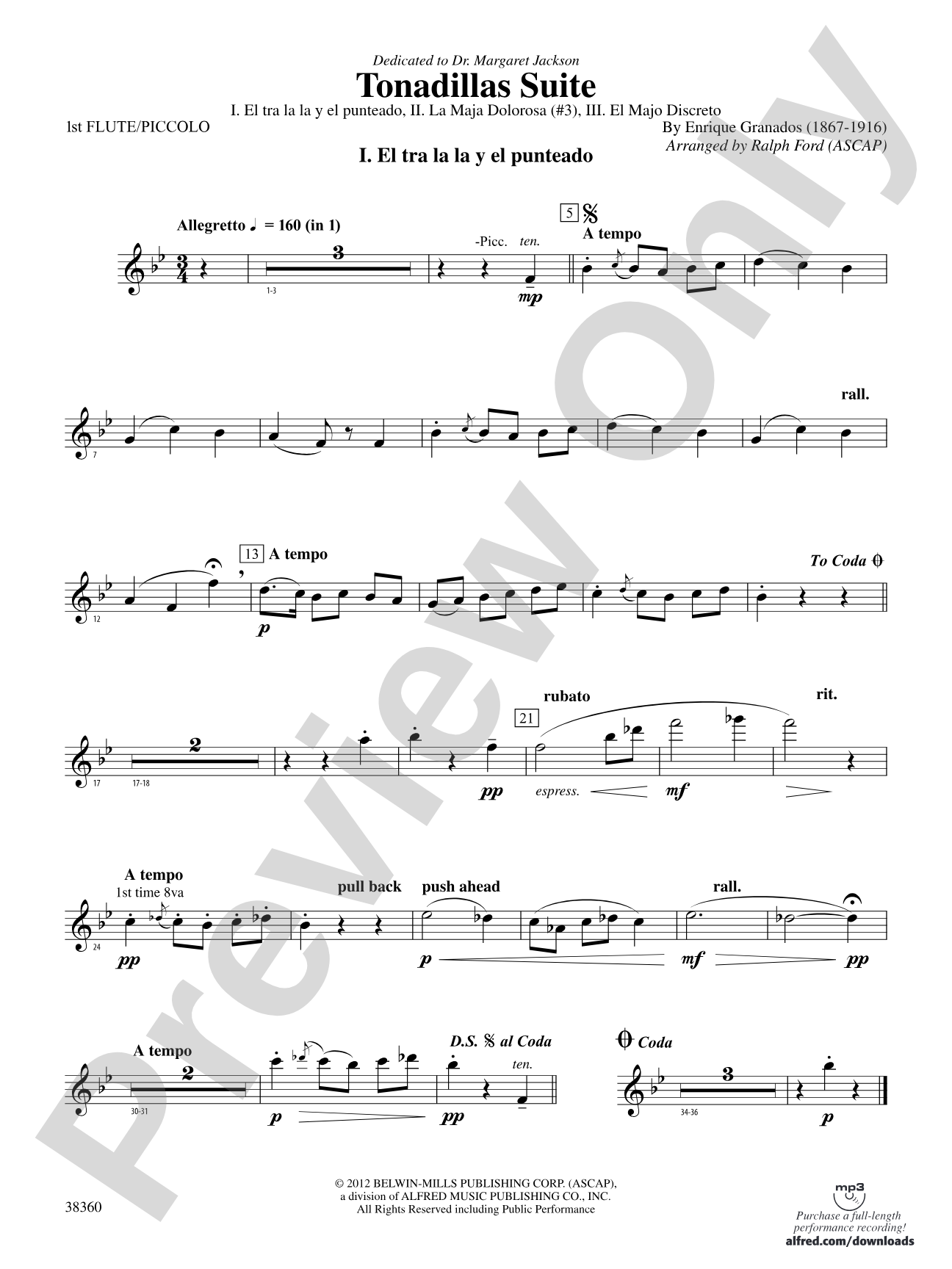 Tonadillas Suite: Flute