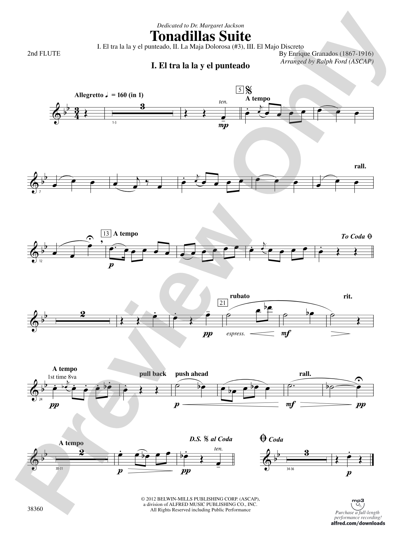 Tonadillas Suite: 2nd Flute
