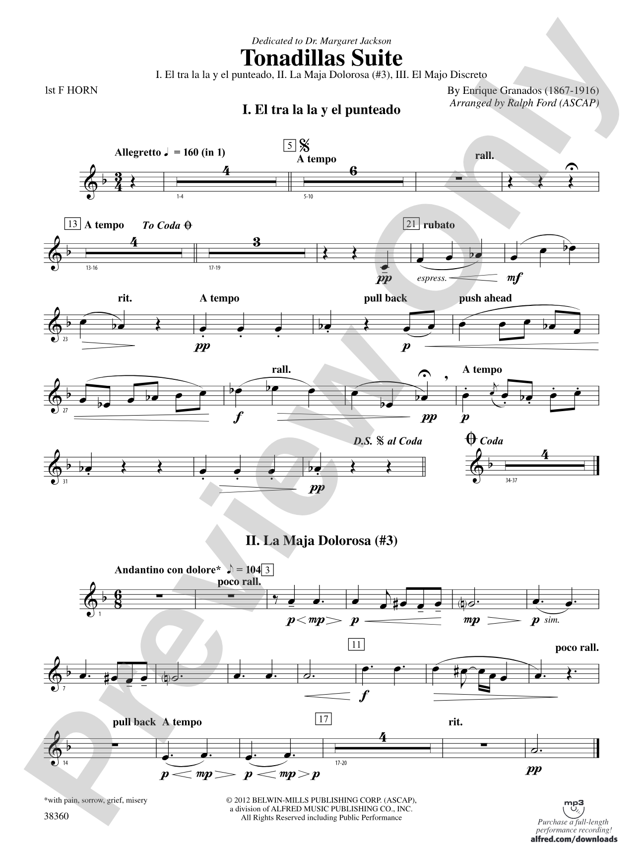 Tonadillas Suite: 1st F Horn