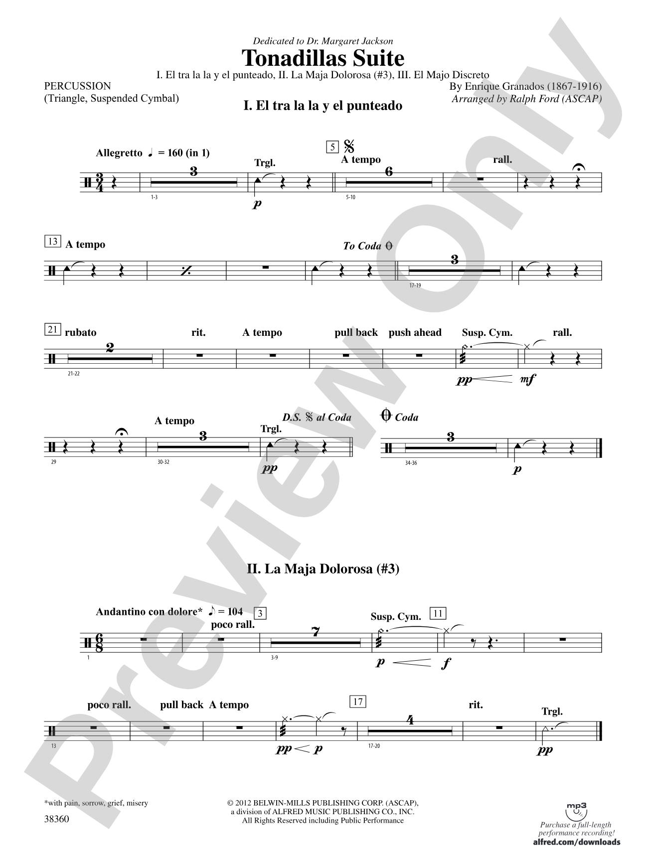 Tonadillas Suite: 1st Percussion