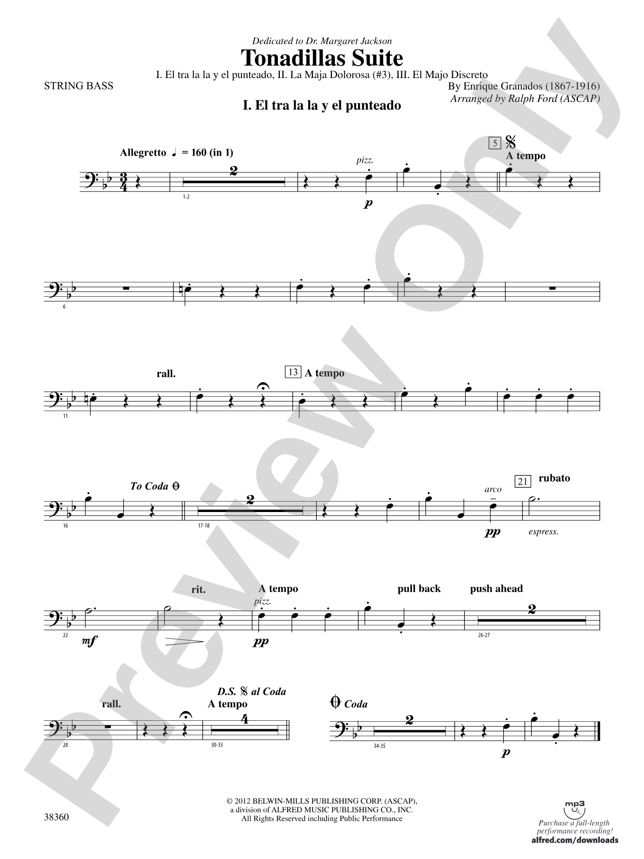 Tonadillas Suite: String Bass