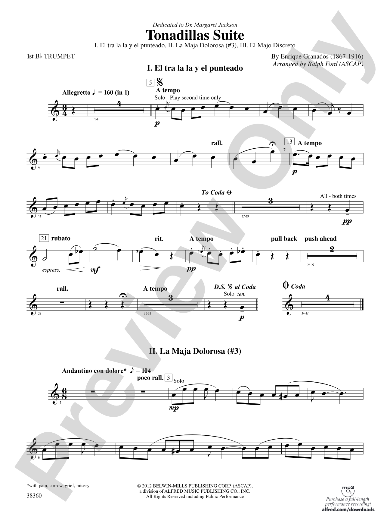 Tonadillas Suite: 1st B-flat Trumpet