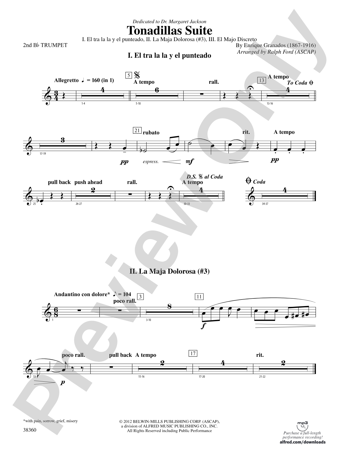 Tonadillas Suite: 2nd B-flat Trumpet