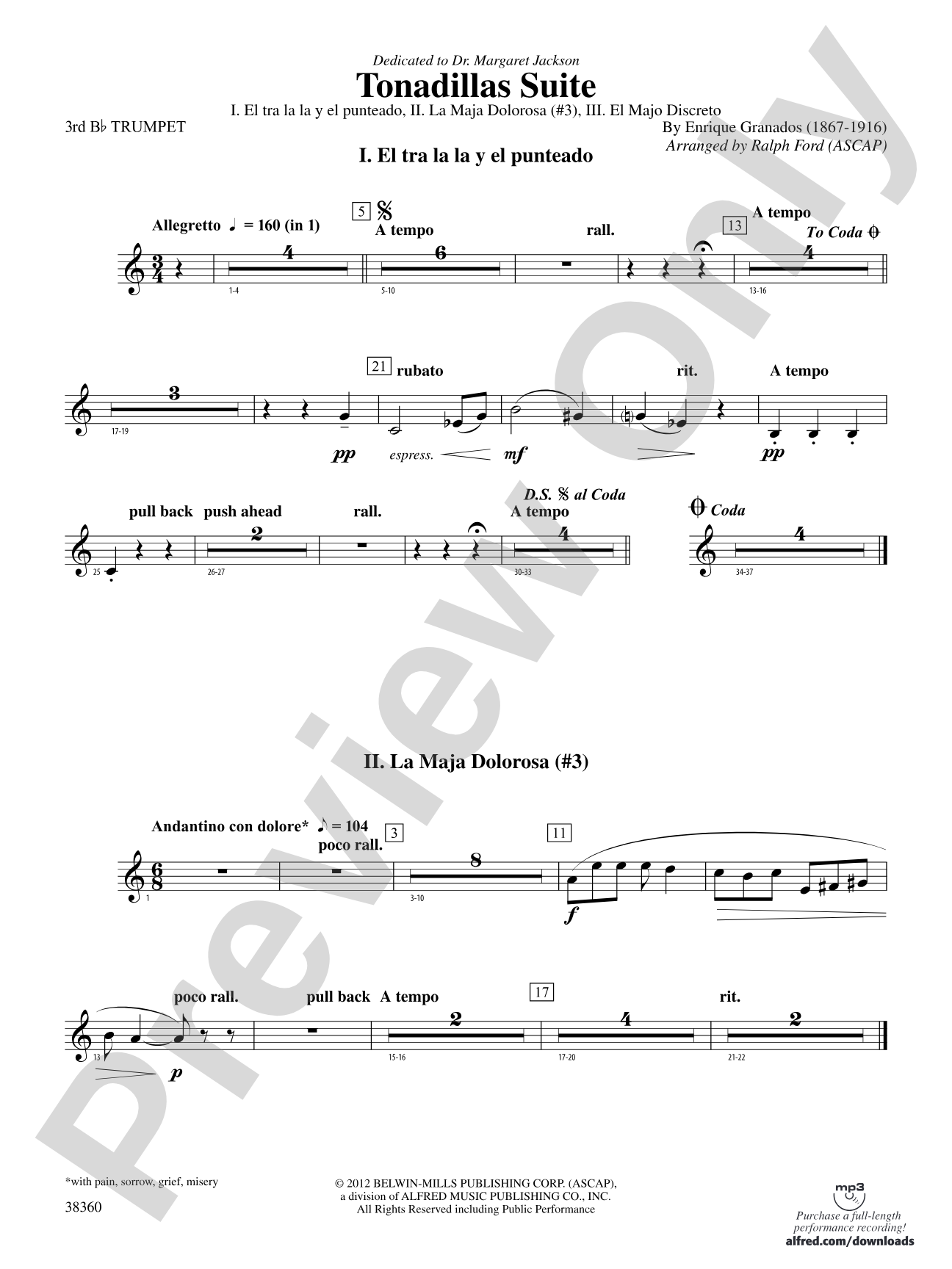 Tonadillas Suite: 3rd B-flat Trumpet