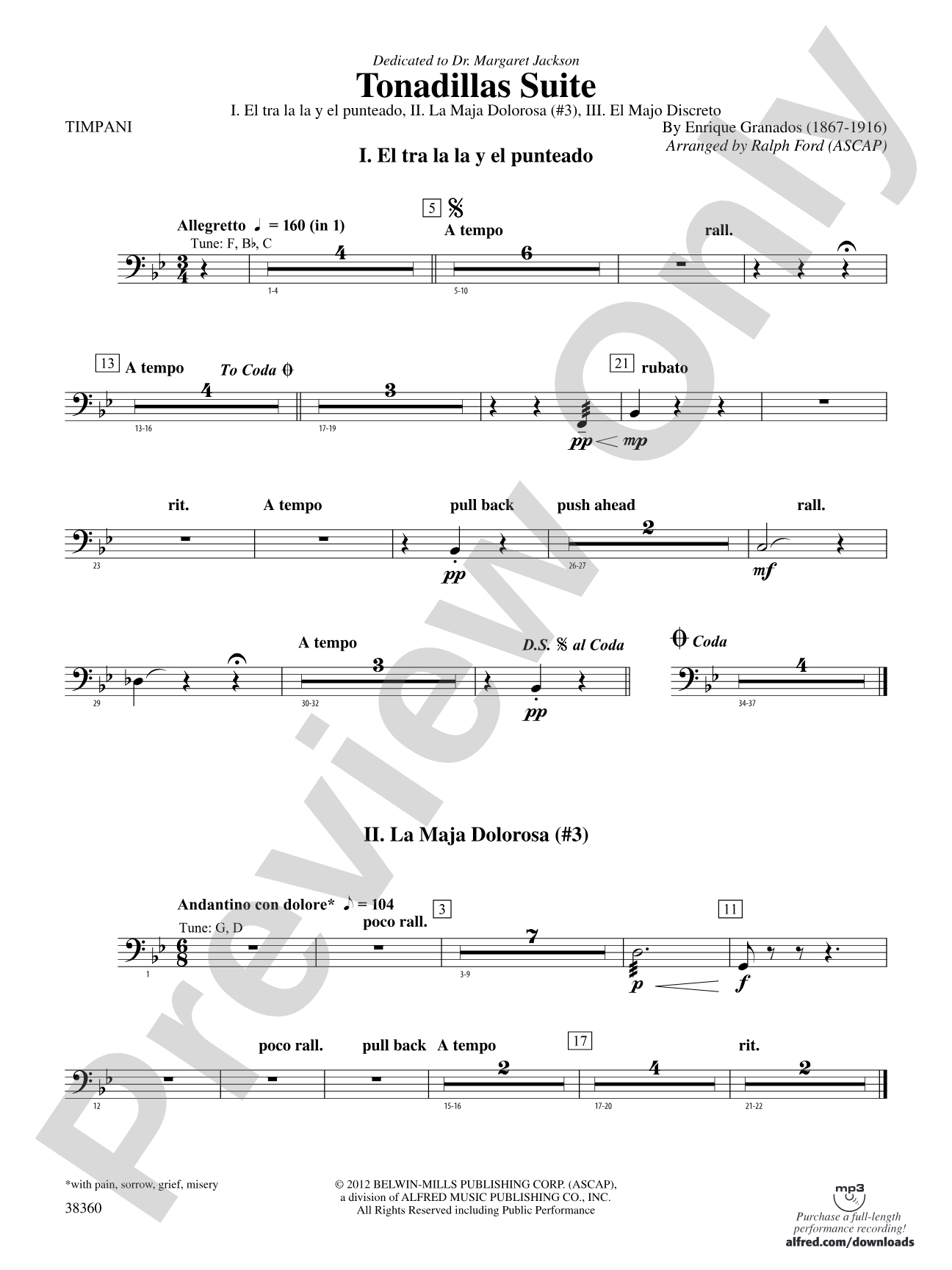 Tonadillas Suite: Timpani