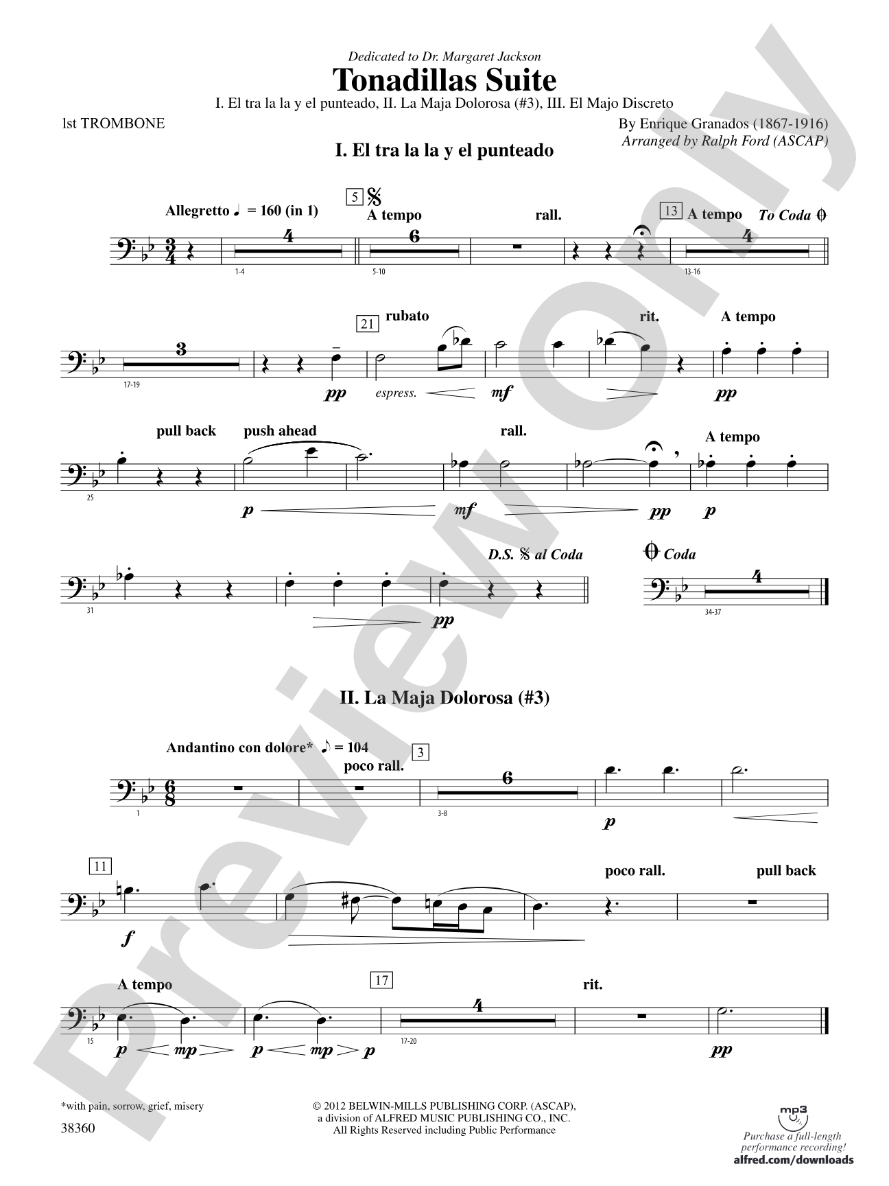Tonadillas Suite: 1st Trombone