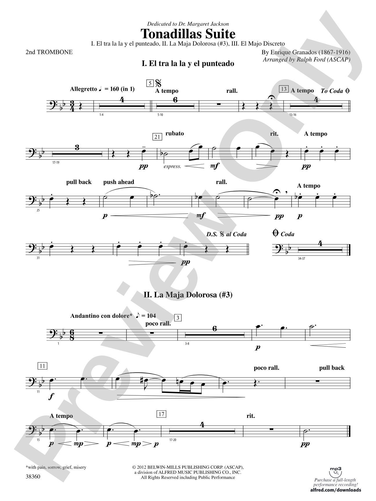 Tonadillas Suite: 2nd Trombone