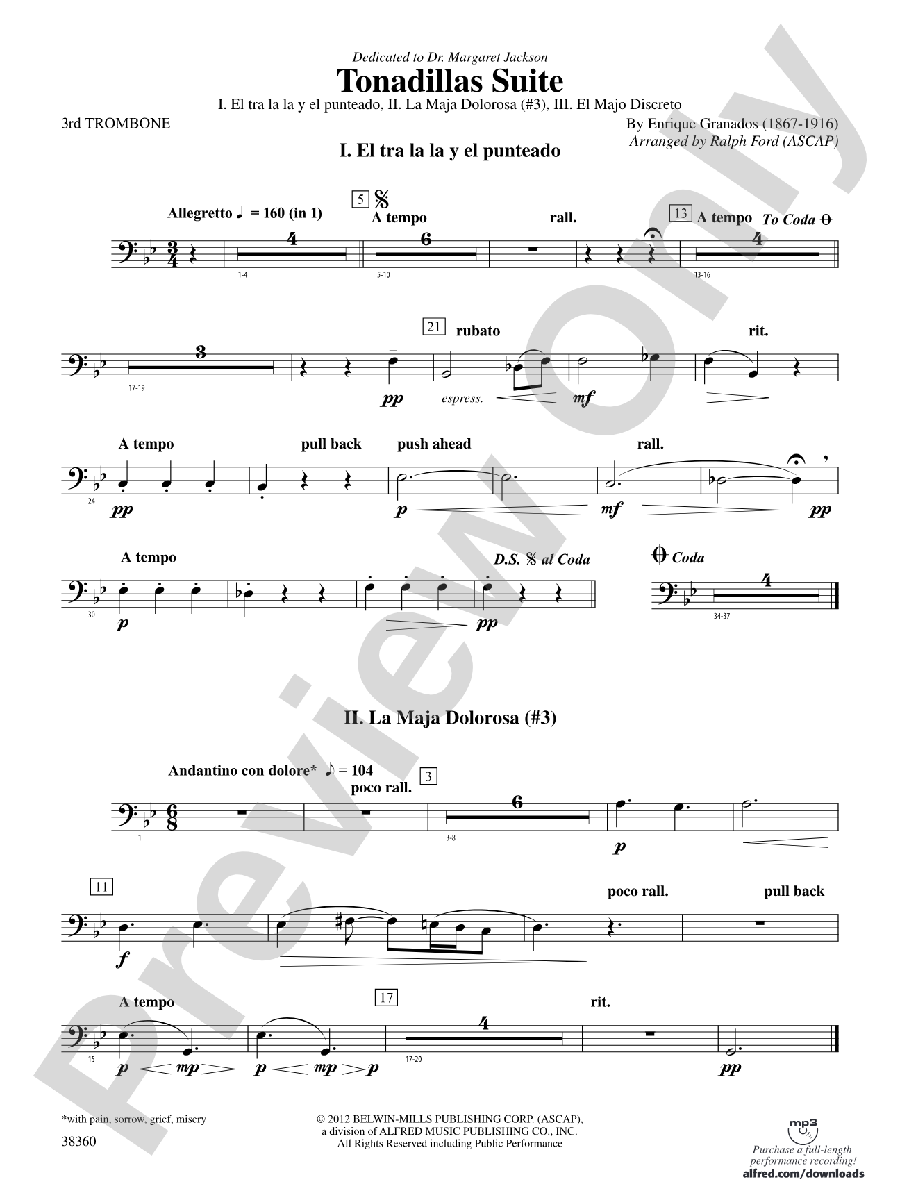 Tonadillas Suite: 3rd Trombone
