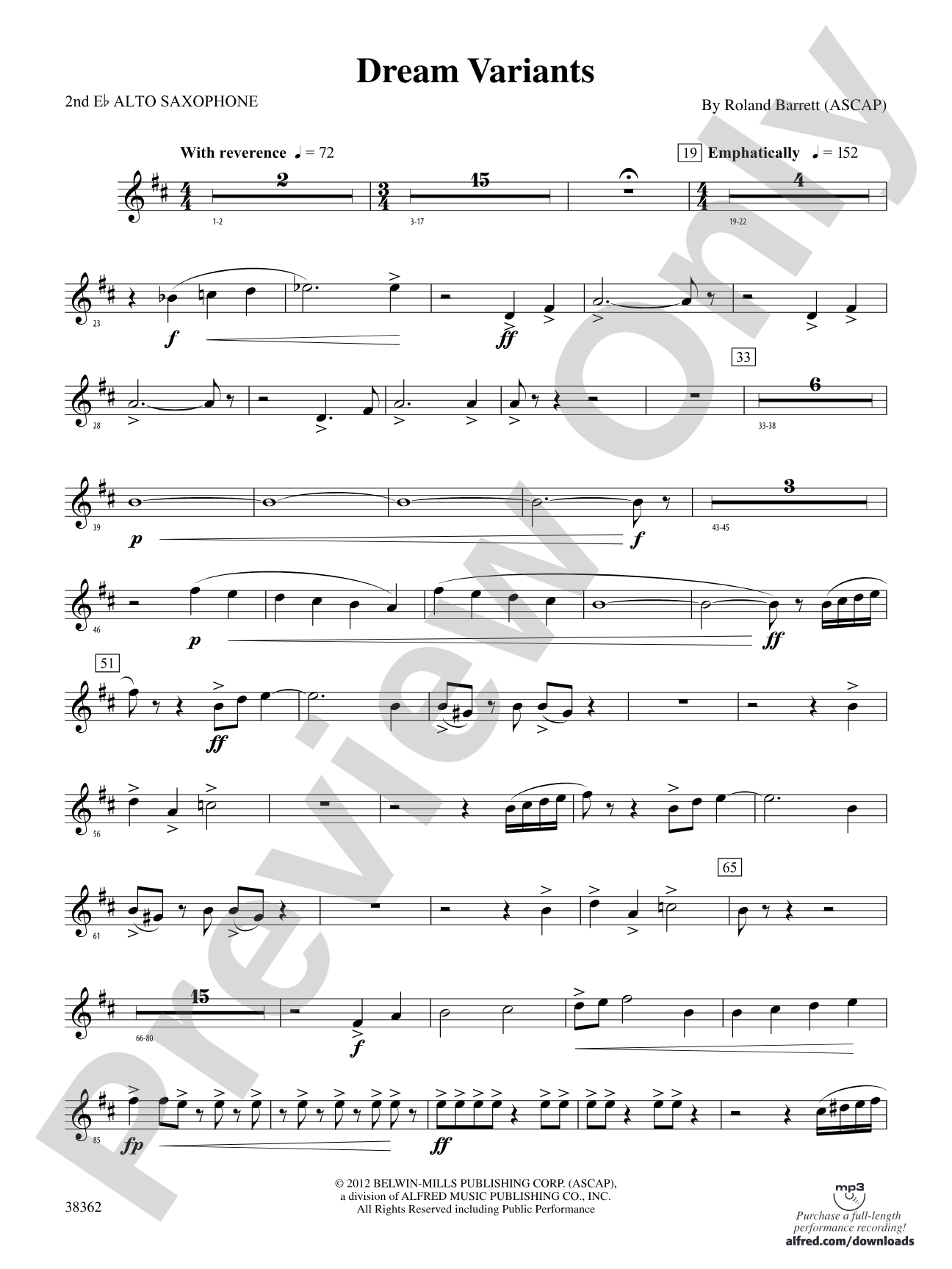 Dream Variants: 2nd E-flat Alto Saxophone