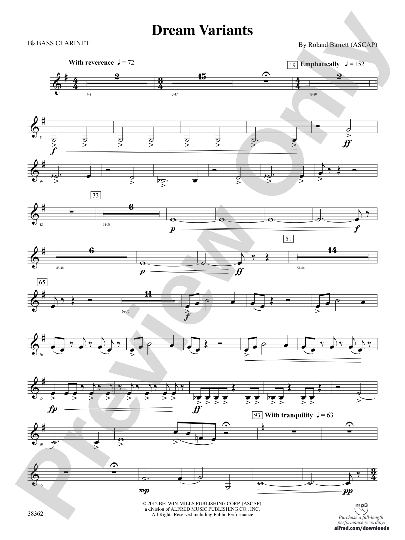 Dream Variants: B-flat Bass Clarinet
