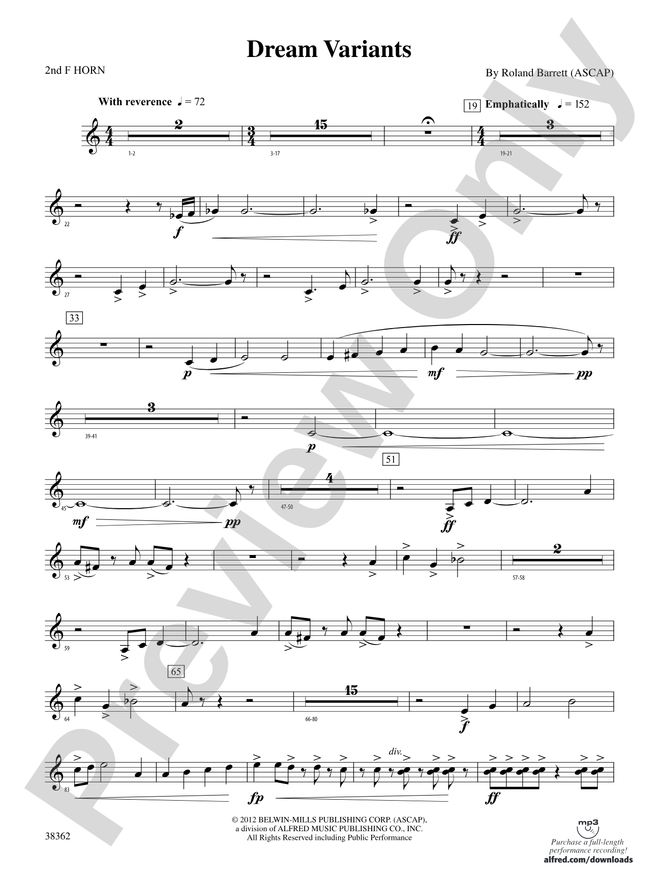 Dream Variants: 2nd F Horn