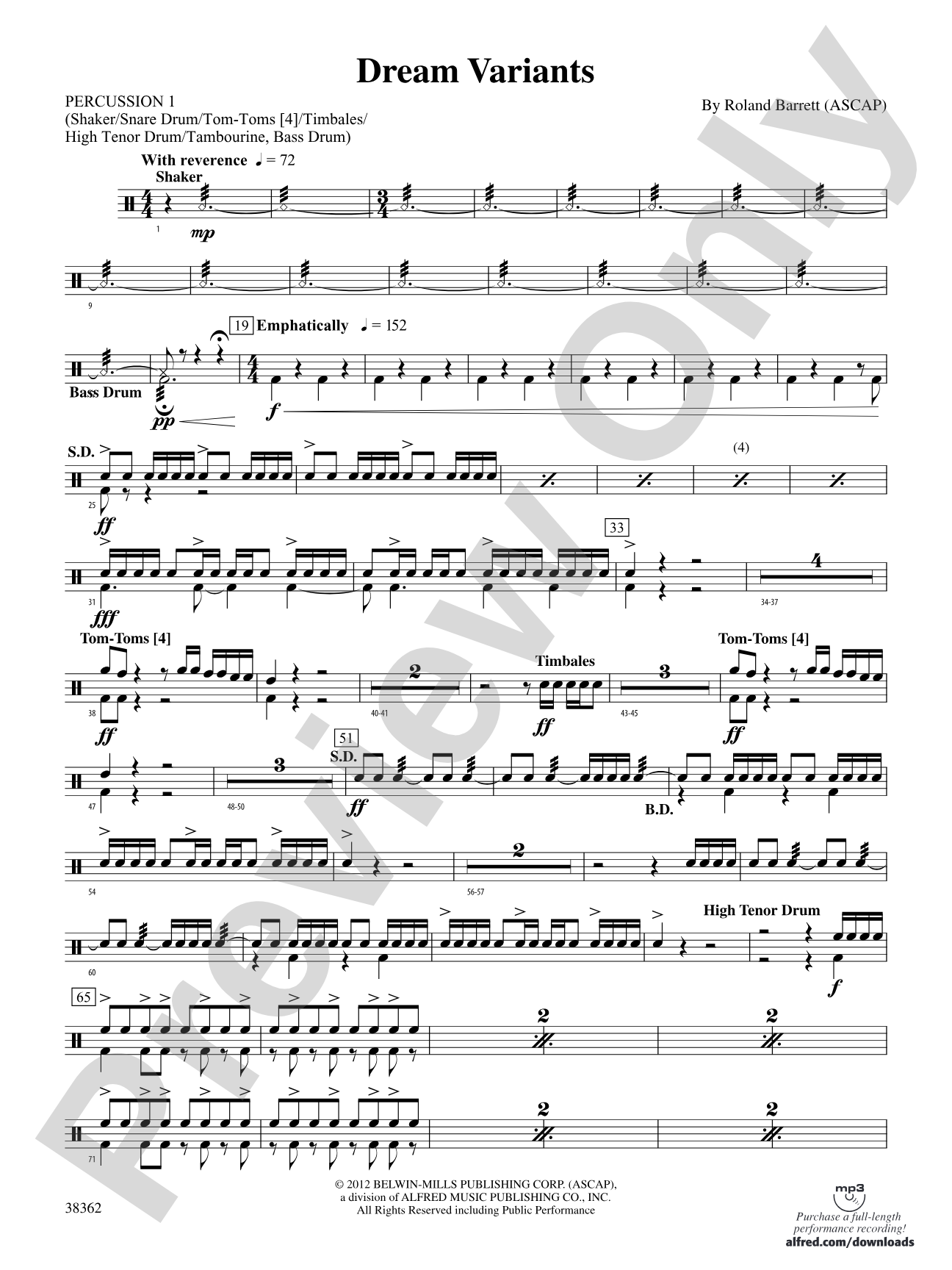 Dream Variants: 1st Percussion