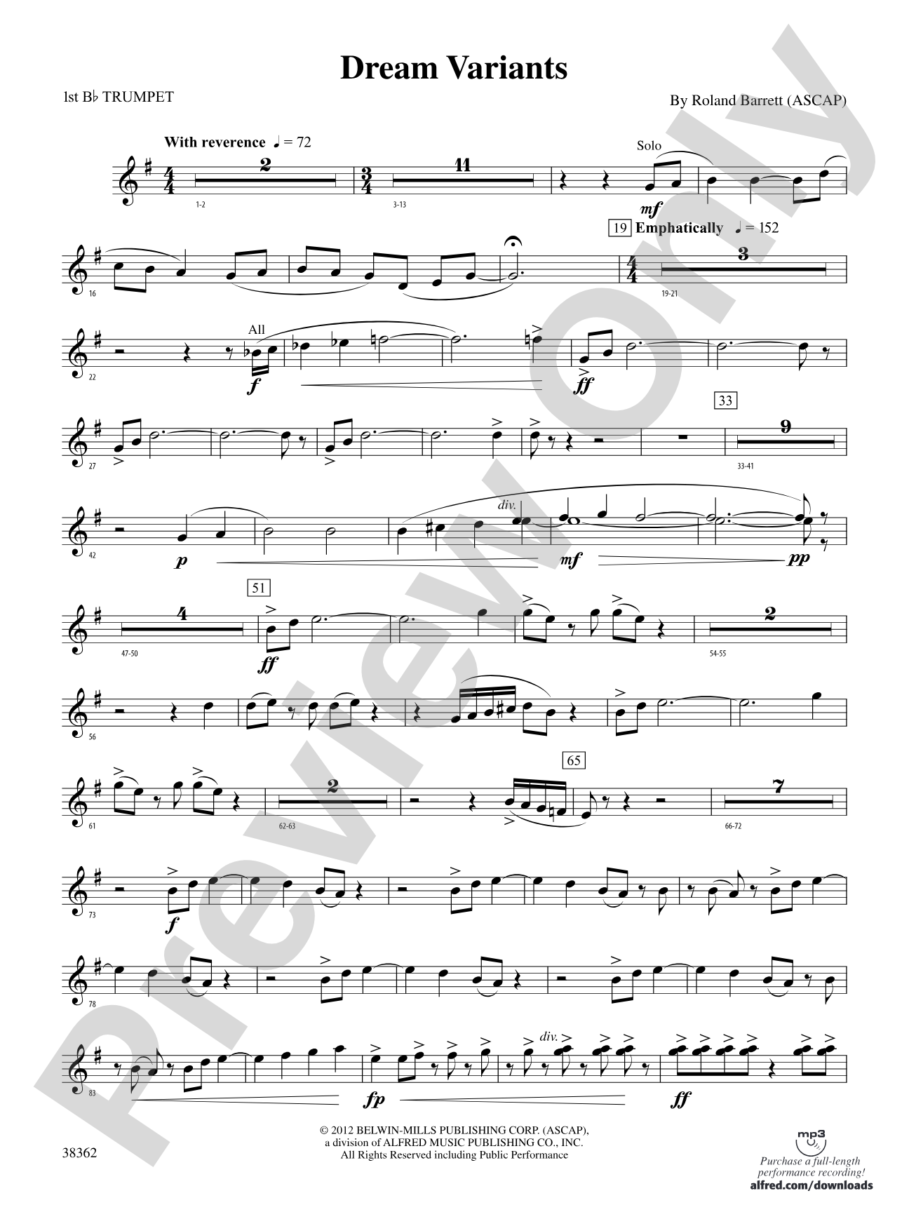 Dream Variants: 1st B-flat Trumpet
