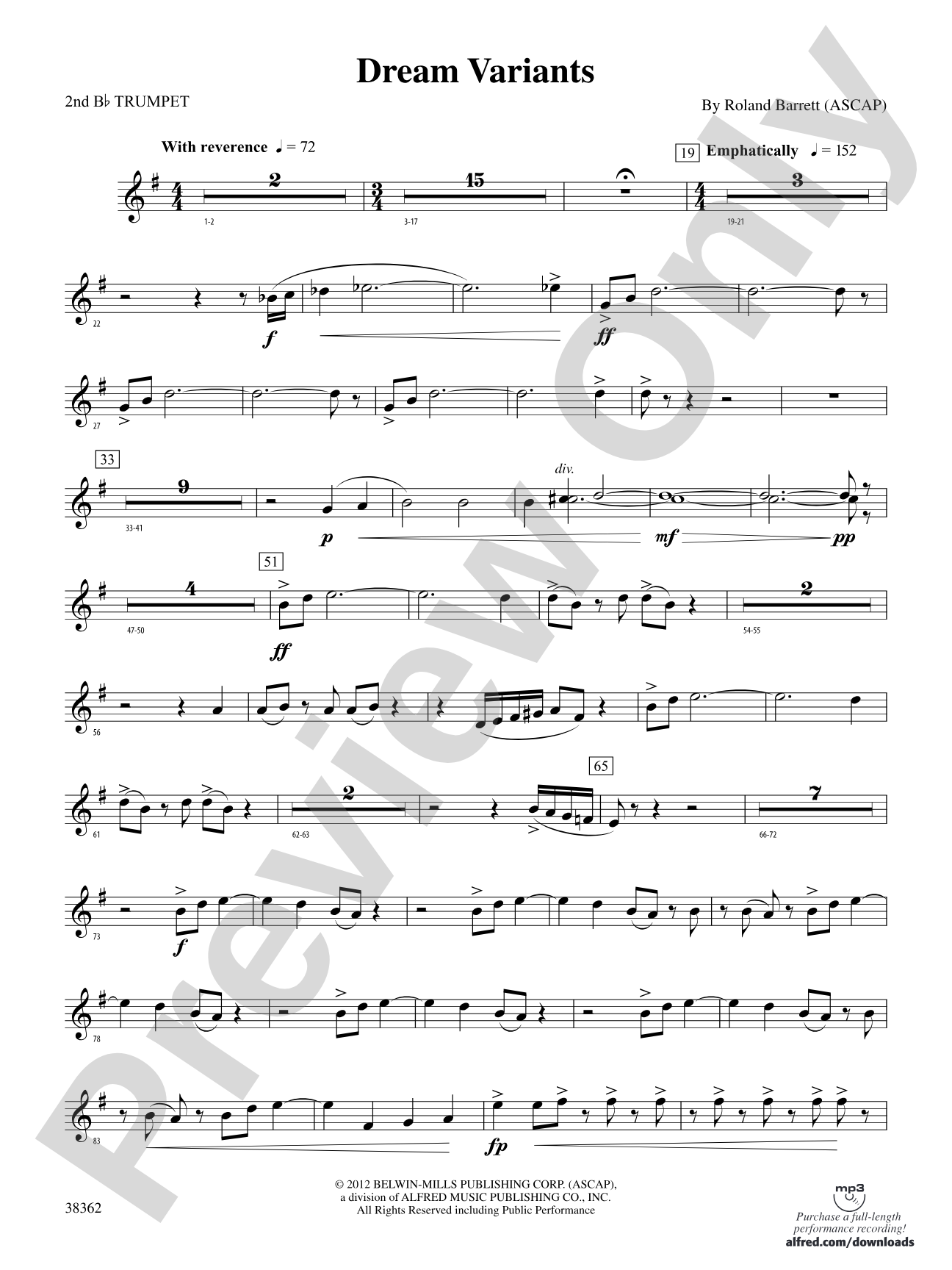 Dream Variants: 2nd B-flat Trumpet