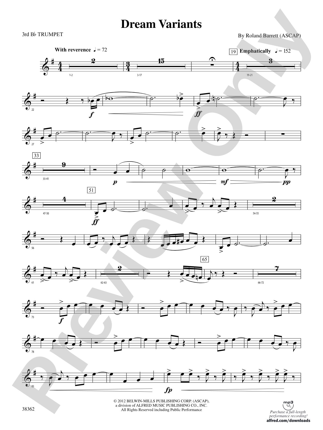 Dream Variants: 3rd B-flat Trumpet