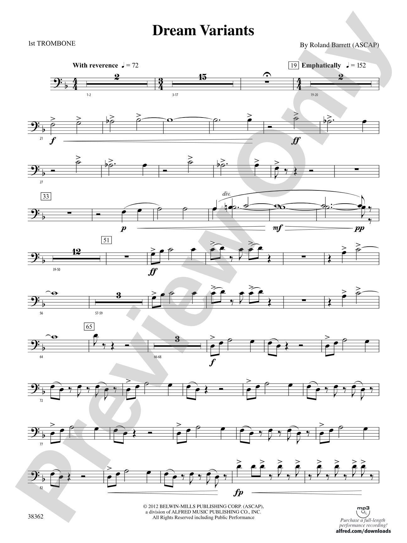 Dream Variants: 1st Trombone