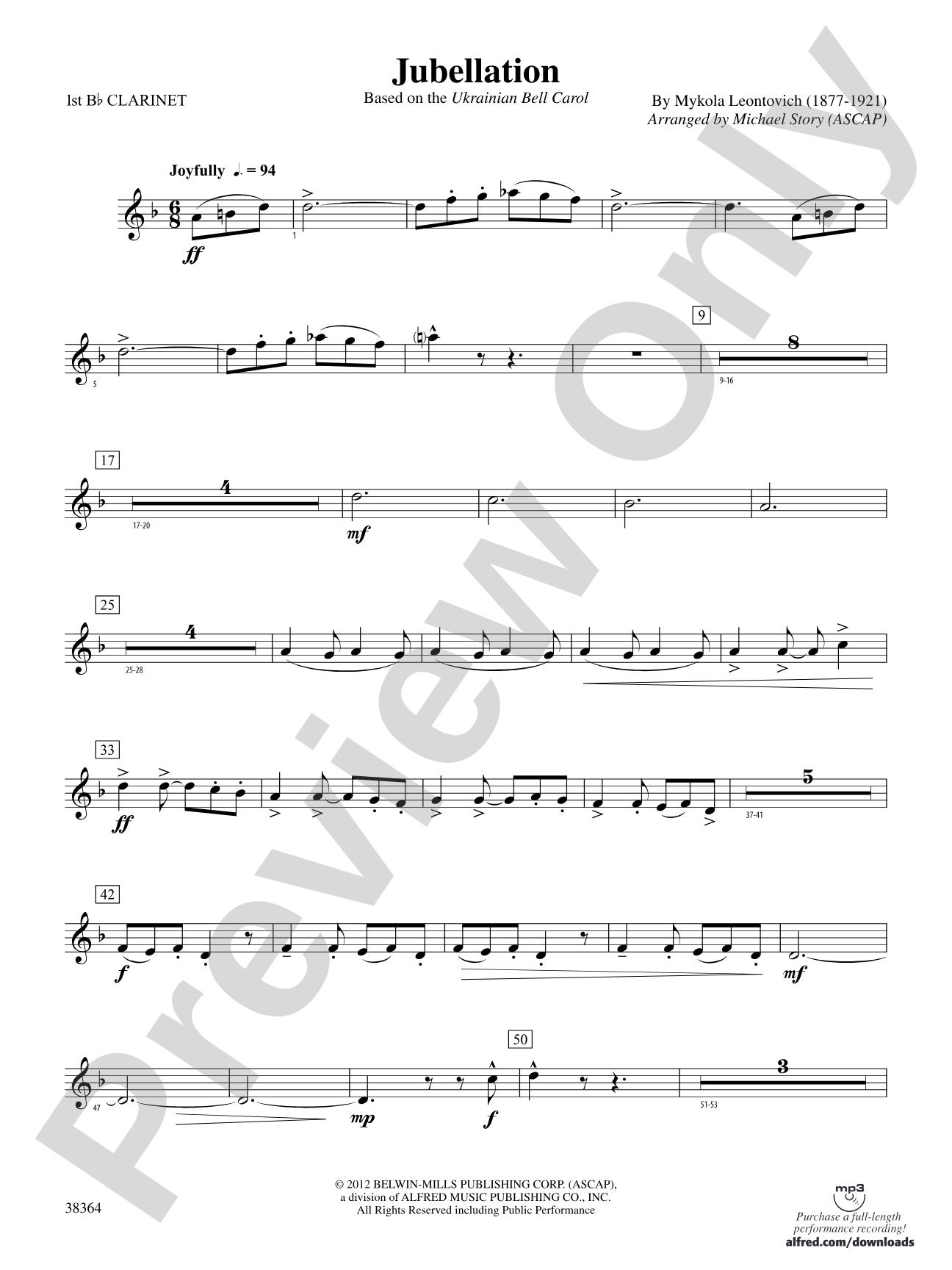 Jubellation: 1st B-flat Clarinet