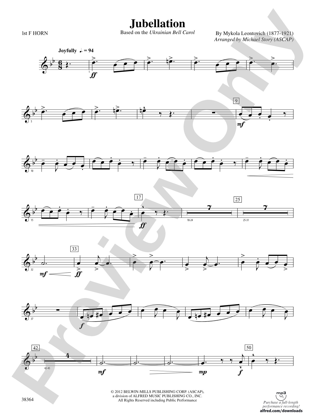 Jubellation: 1st F Horn