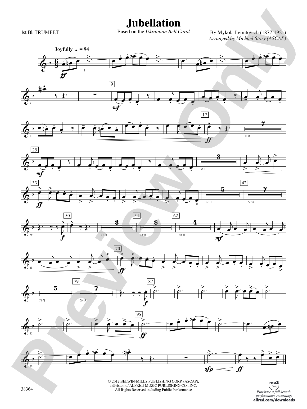 Jubellation: 1st B-flat Trumpet