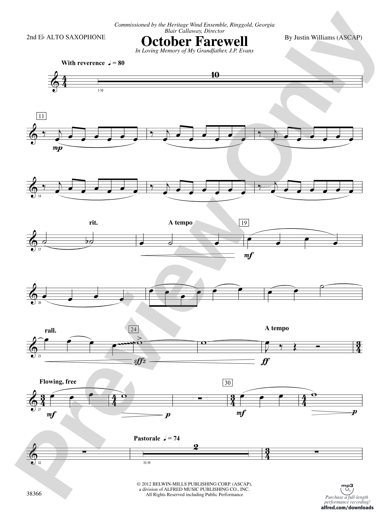 October Farewell: 2nd E-flat Alto Saxophone