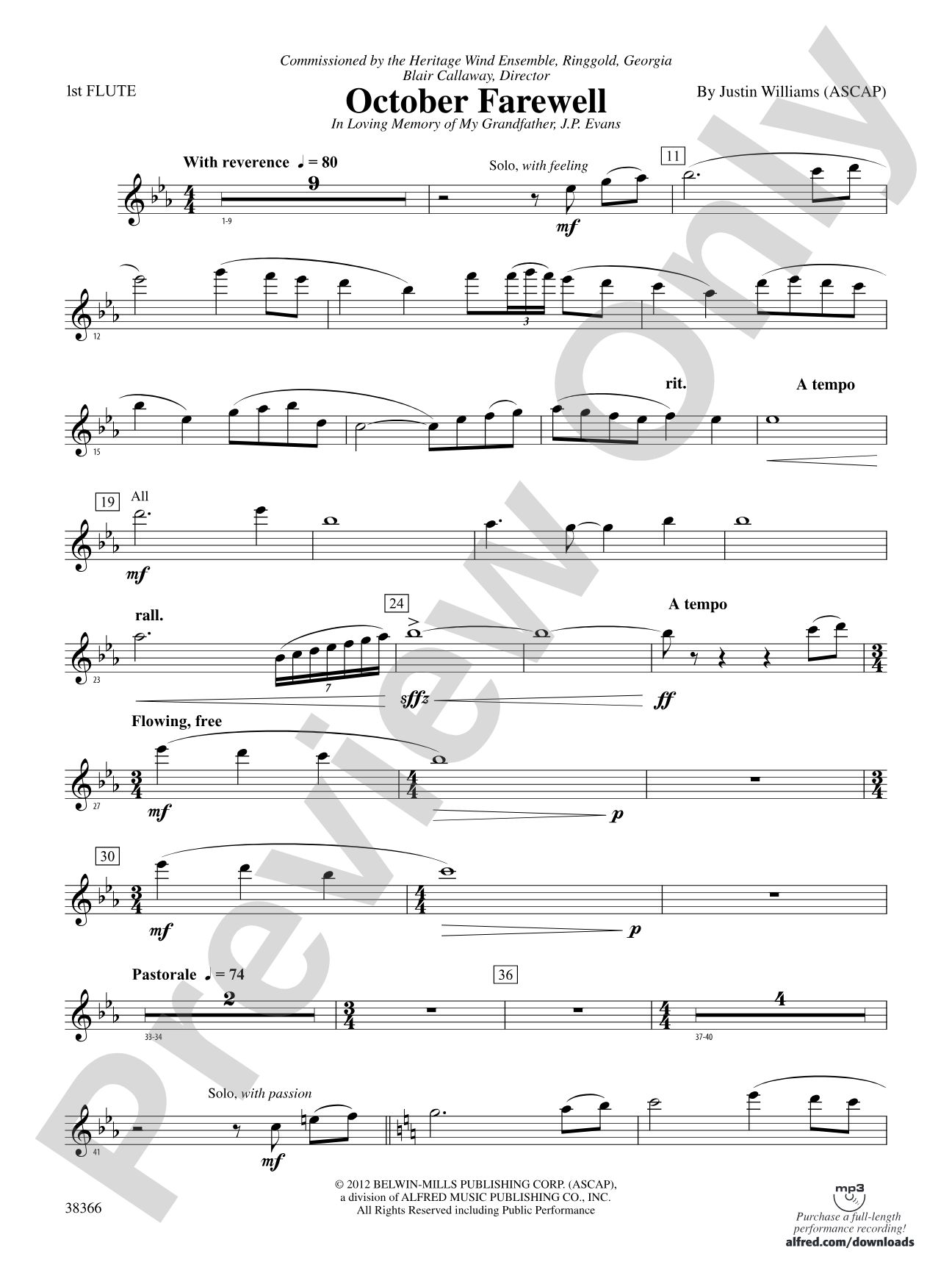 October Farewell: Flute